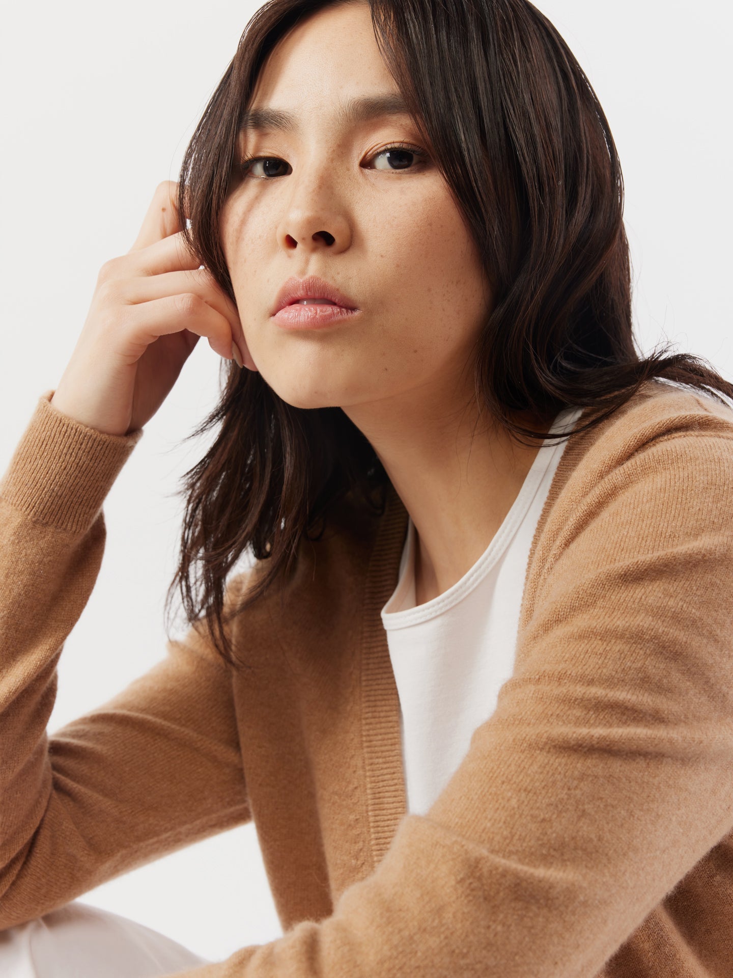 Cardigan col en V en Cachemire pour femmes marron - Gobi Cashmere