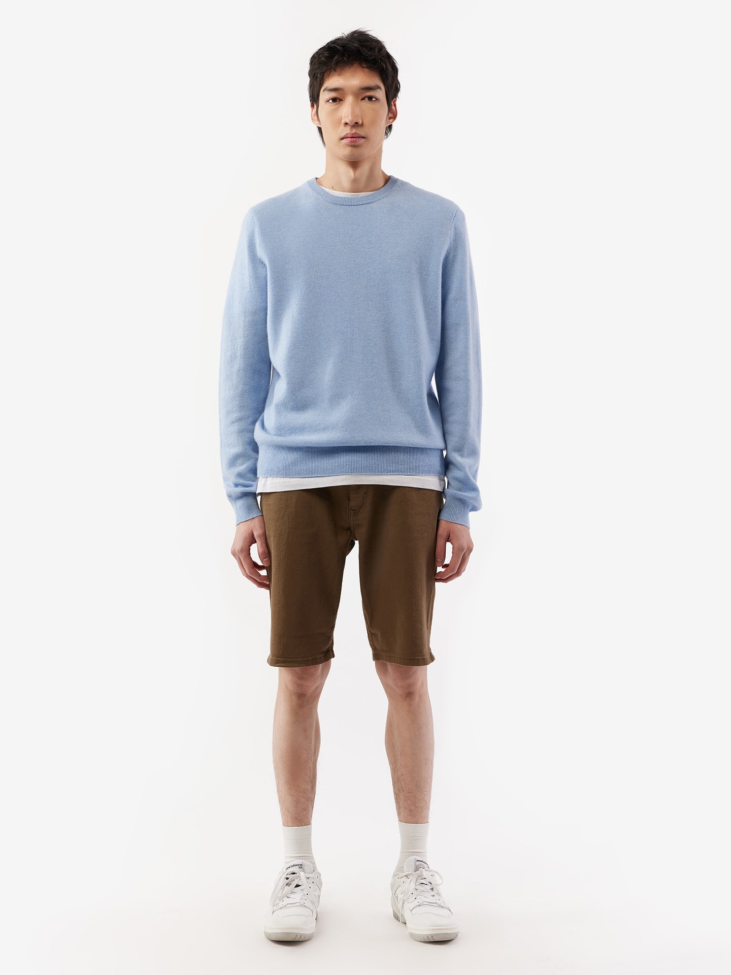 Pull col rond en Cachemire pour hommes Blanc - Gobi Cashmere