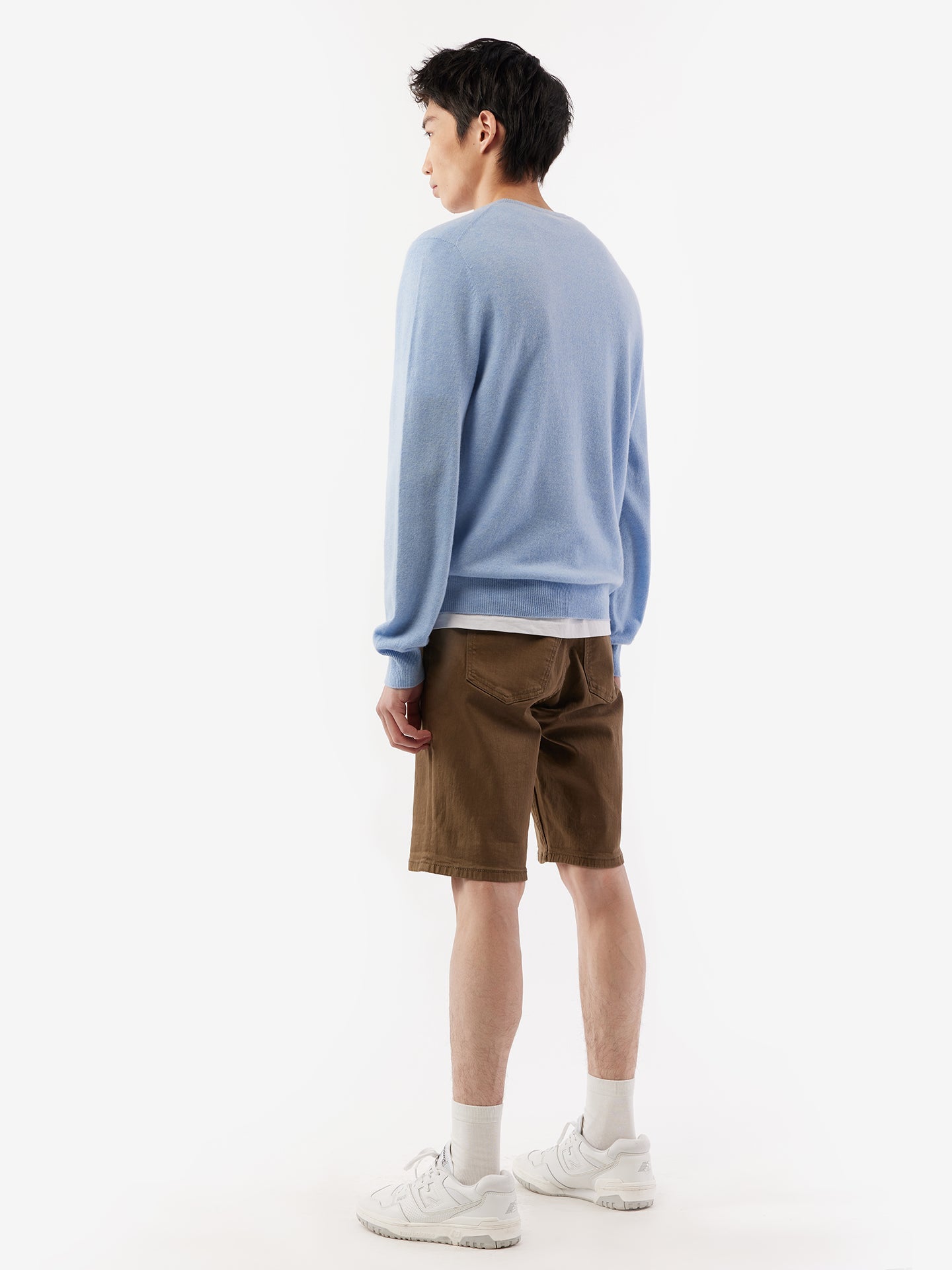 Pull col rond en Cachemire pour hommes Blanc - Gobi Cashmere