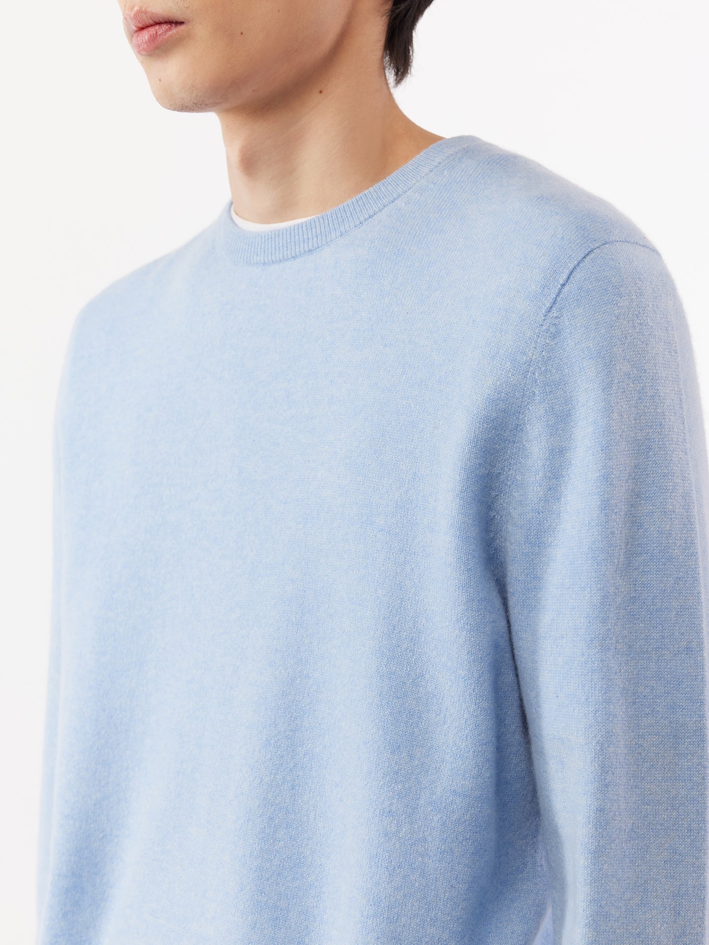 Pull col rond en Cachemire pour hommes Blanc - Gobi Cashmere