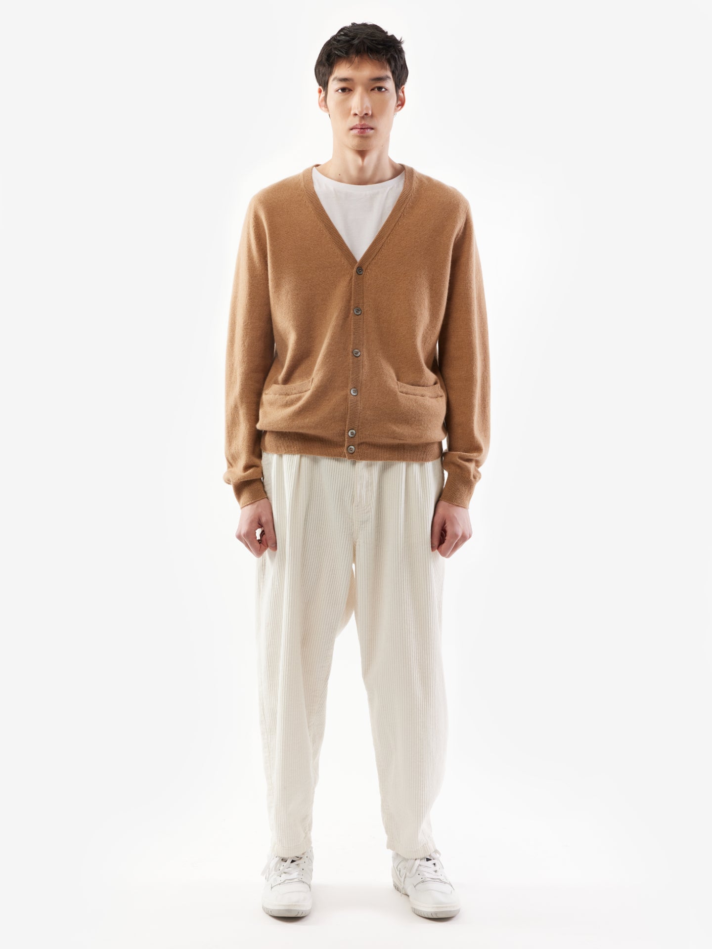 Cardigan a col V en Cachemire pour hommes Marron - Gobi Cashmere