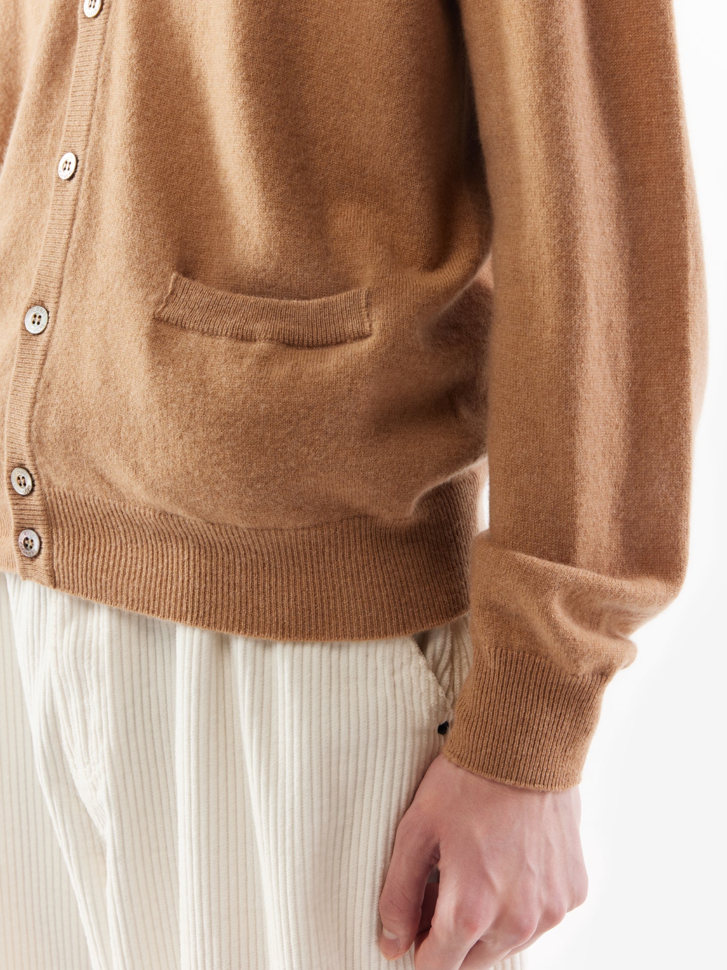 Cardigan a col V en Cachemire pour hommes Marron - Gobi Cashmere
