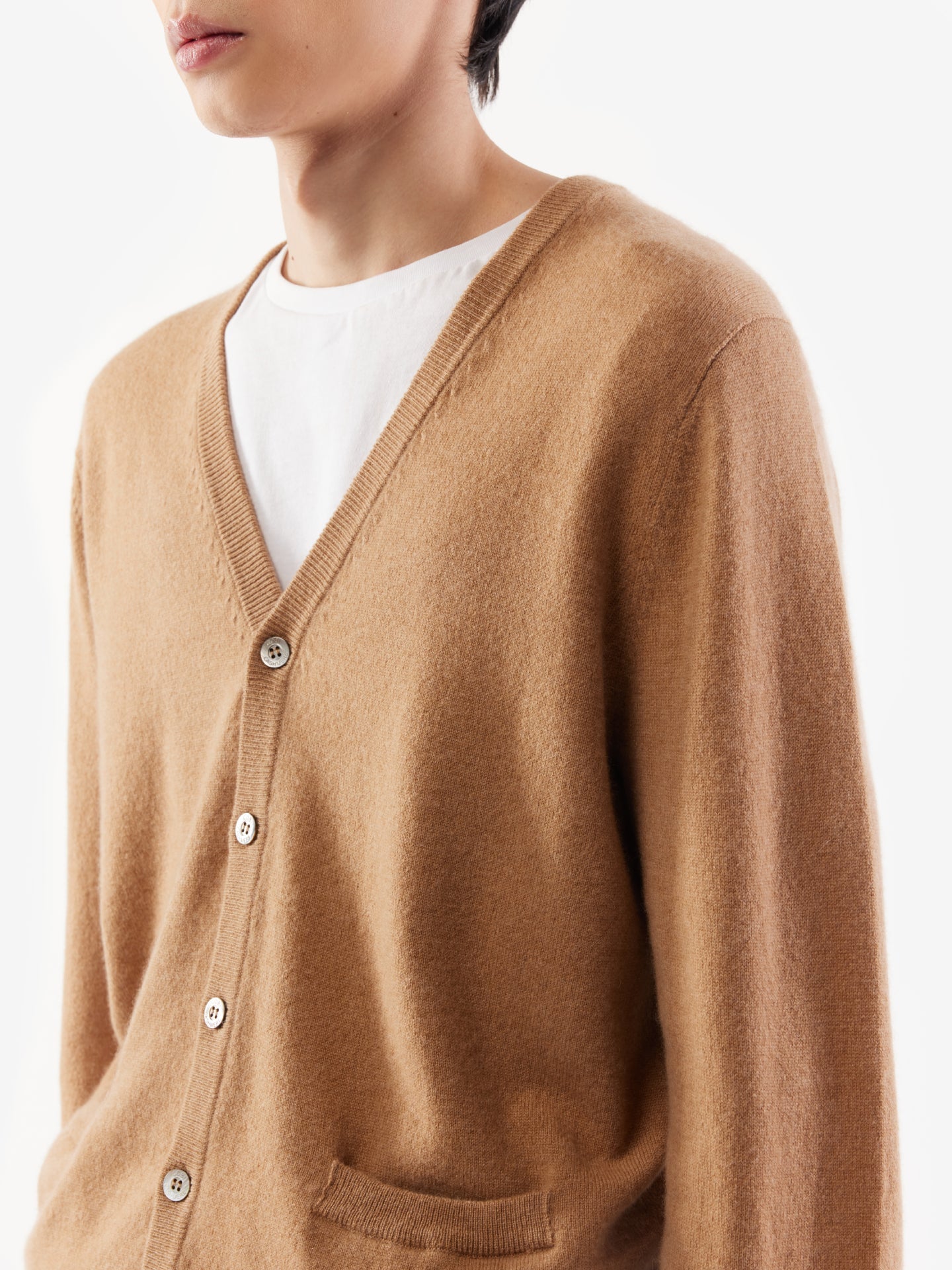Cardigan a col V en Cachemire pour hommes Marron - Gobi Cashmere