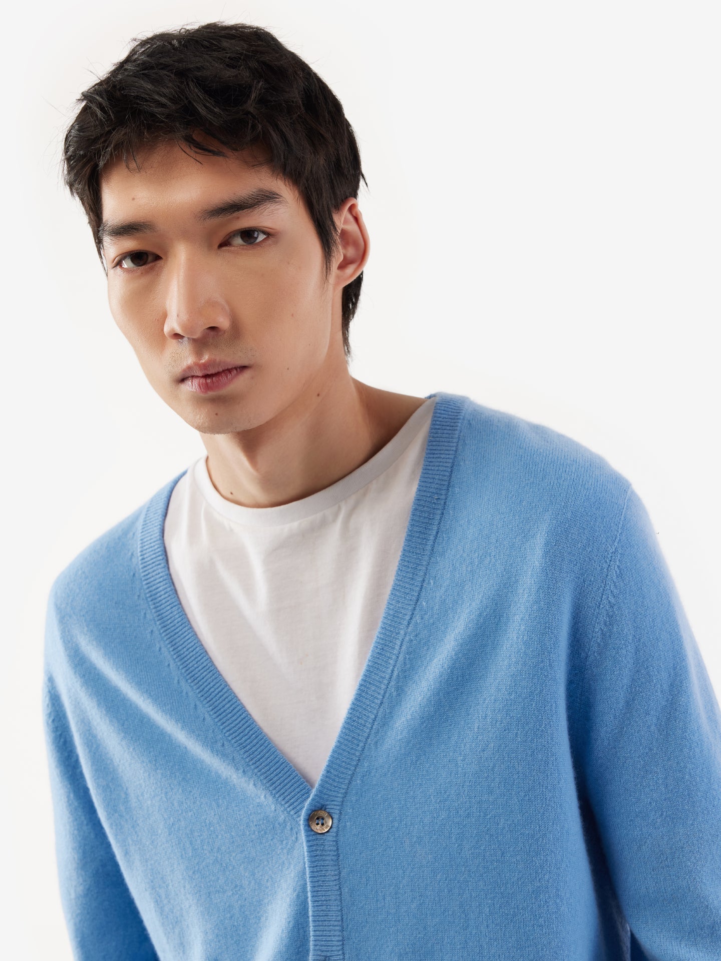 Cardigan a col V en Cachemire pour hommes Marin - Gobi Cashmere