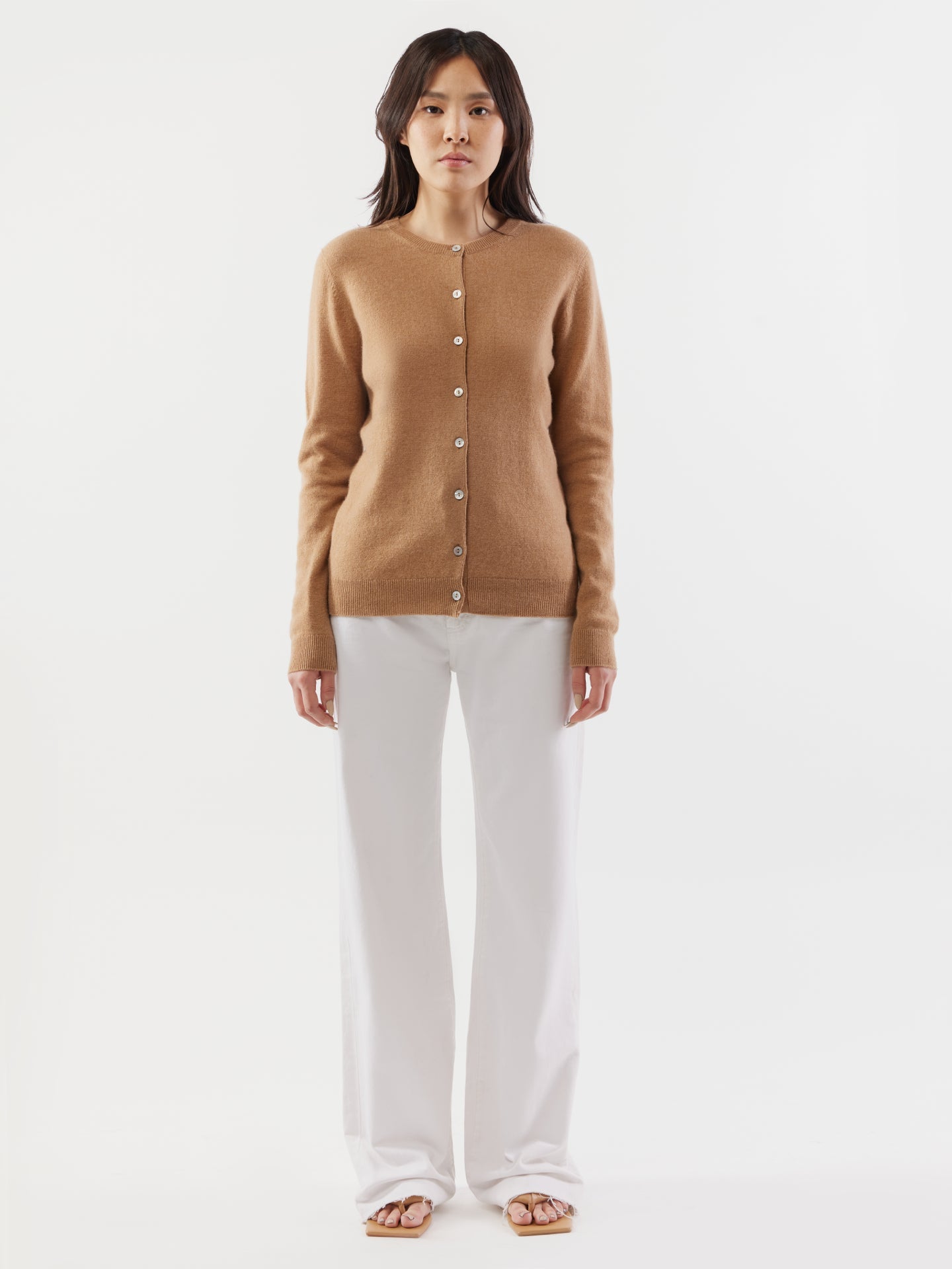 Cardigan col rond en Cachemire pour femmes marron - Gobi Cashmere