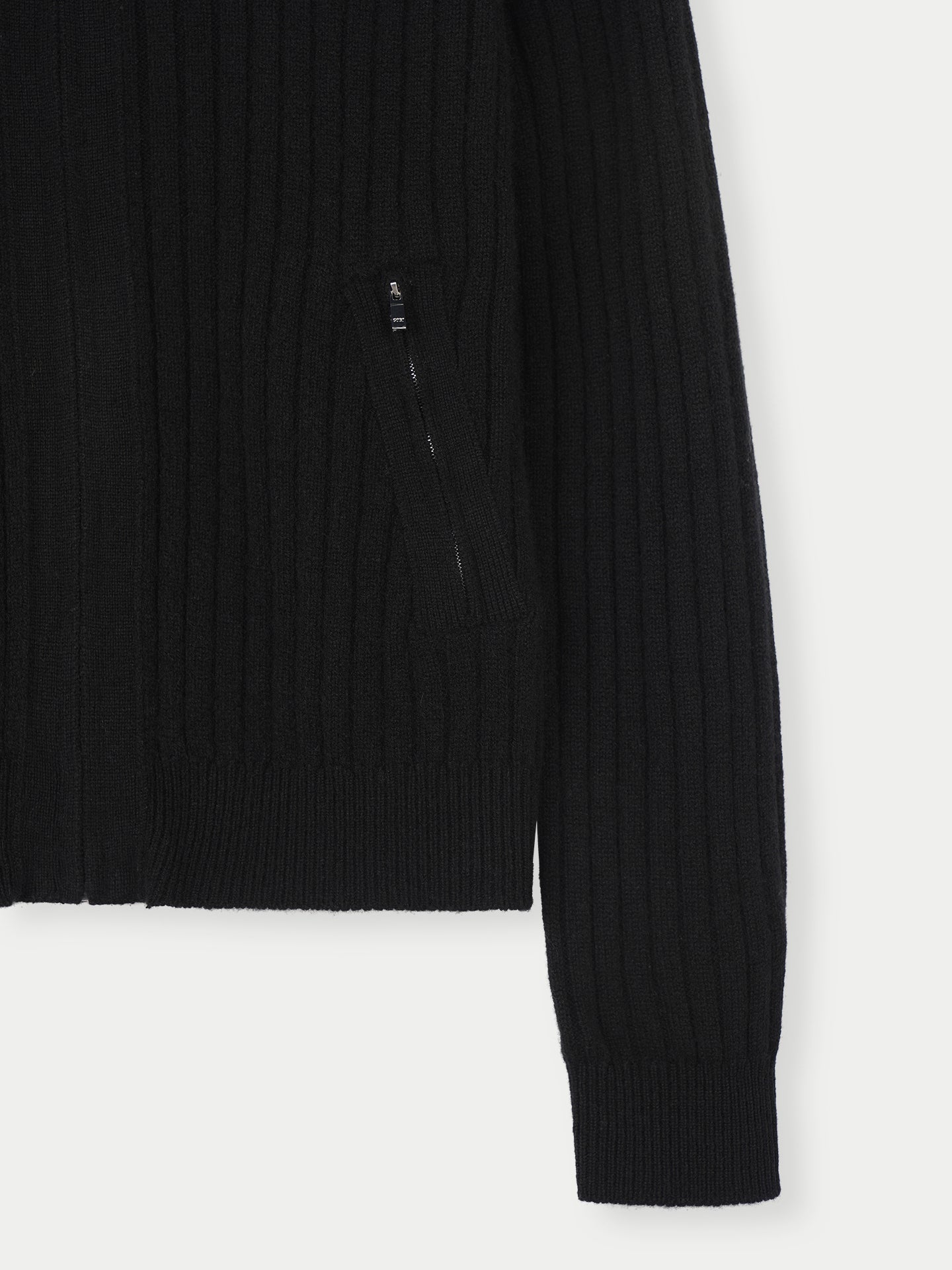 Cardigan à fermeture éclair Noir - Gobi Cashmere