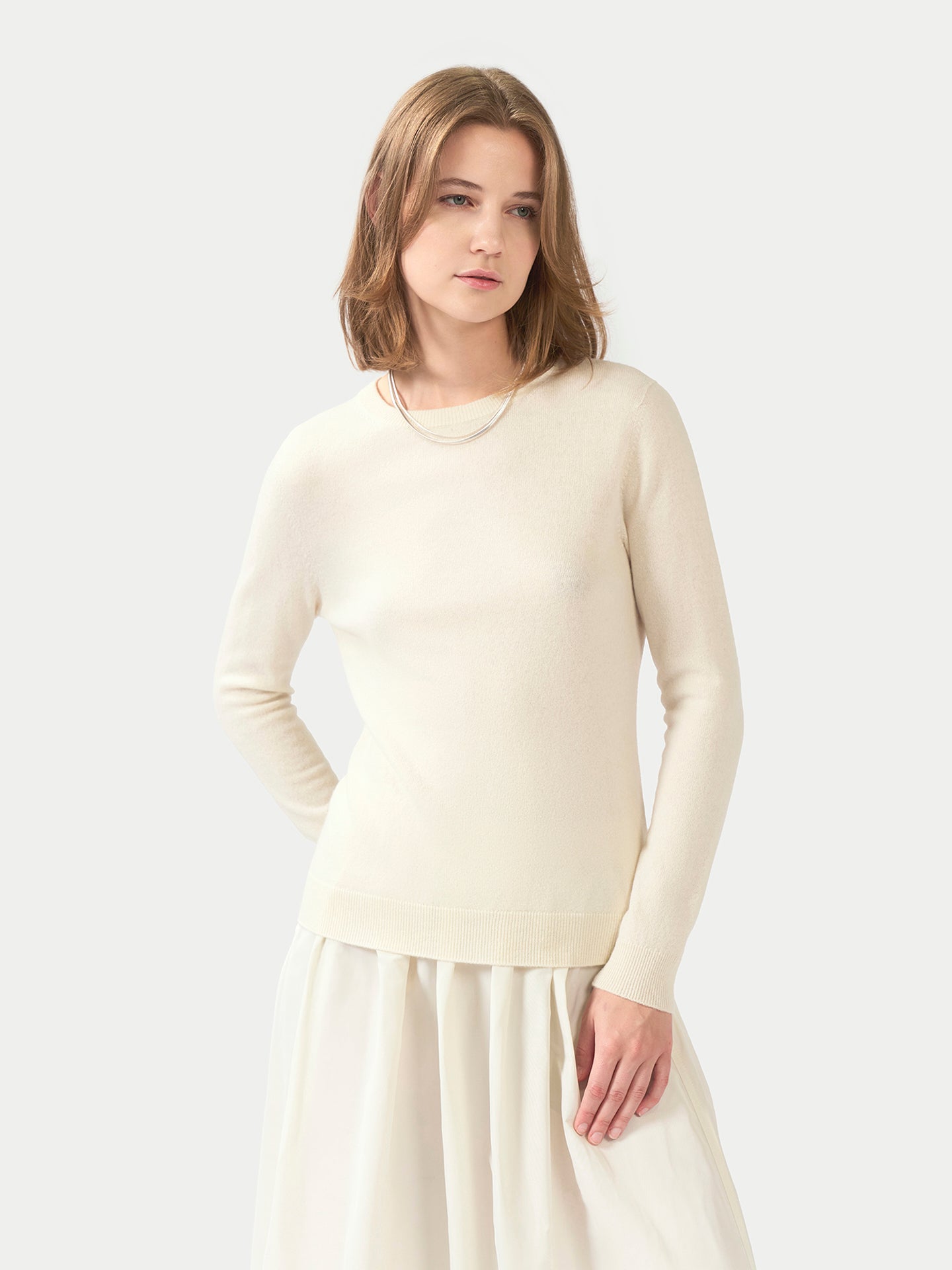 Pull col rond en cachemire Essential pour femmes