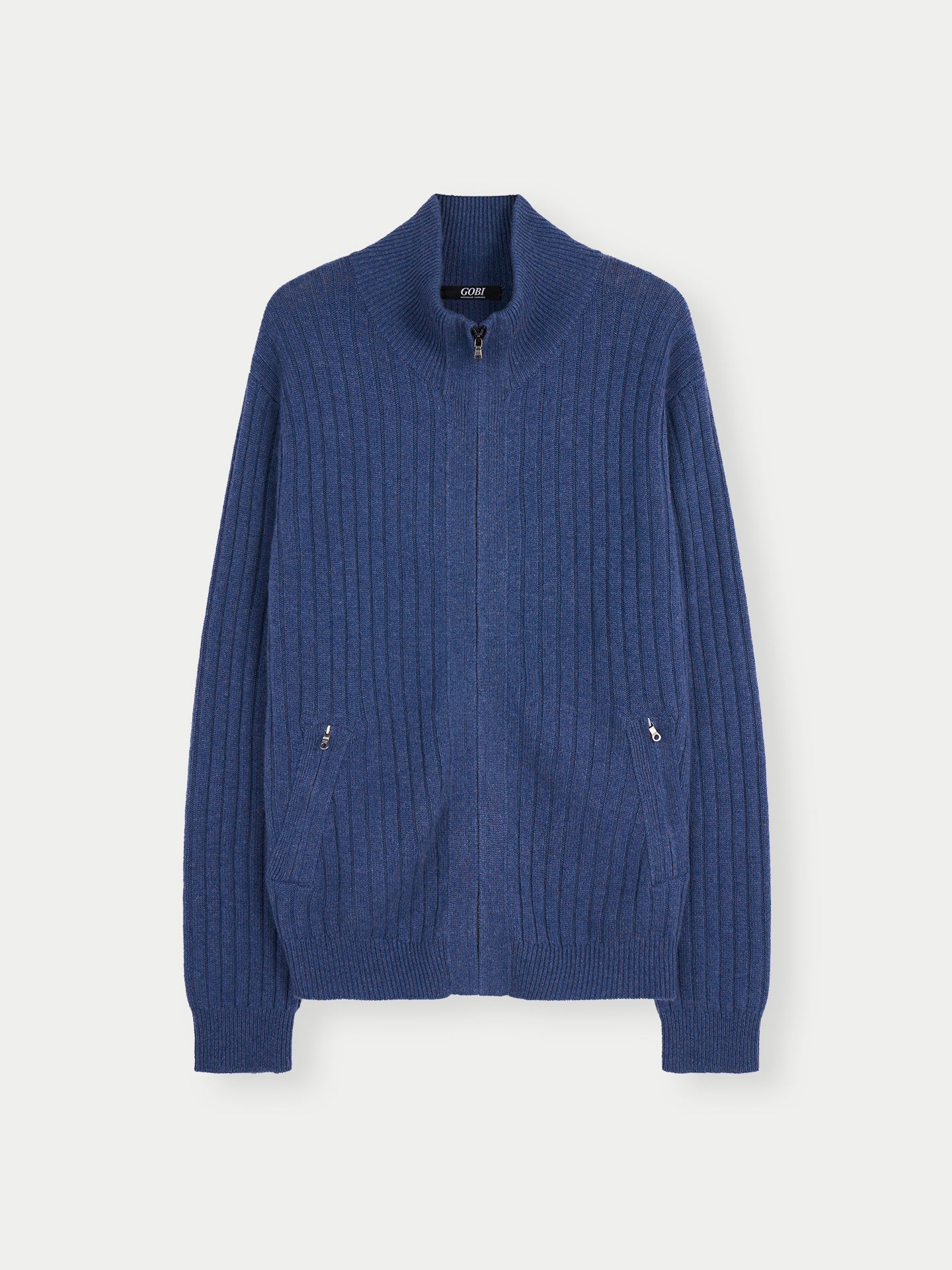 Cardigan à fermeture éclair  Navy - Gobi Cashmere