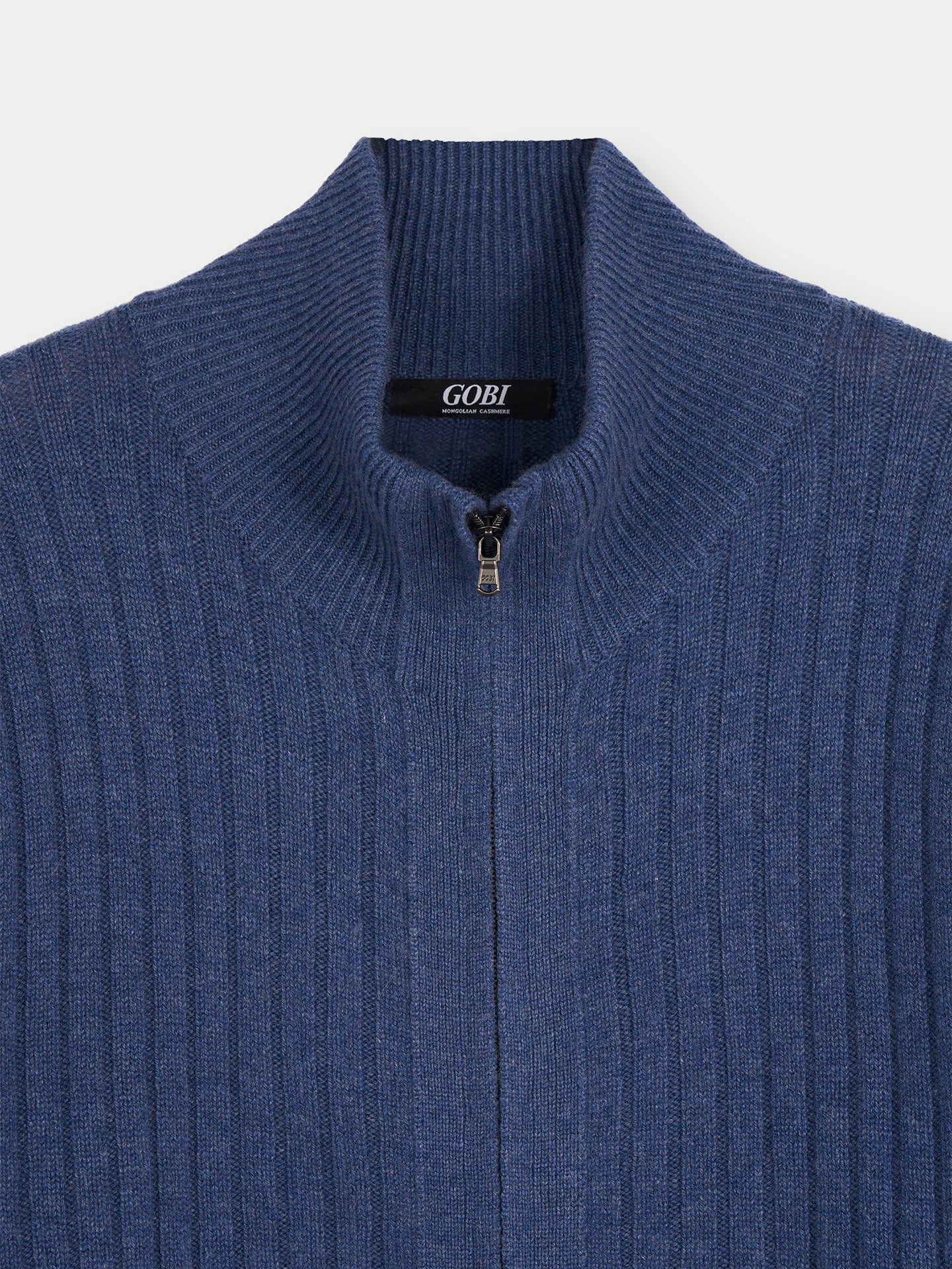 Cardigan à fermeture éclair  Navy - Gobi Cashmere