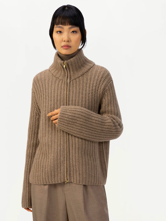 Cardigan en cachemire avec fermeture éclair - GOBI Touch of Nature Taupe - Gobi Cashmere 