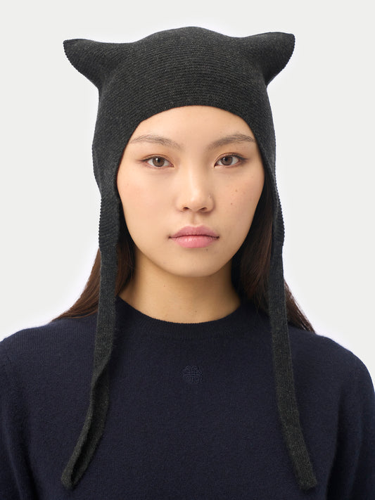 Bonnet femme en cachemire 100 % couleur dark shadow | GOBI Cashmere