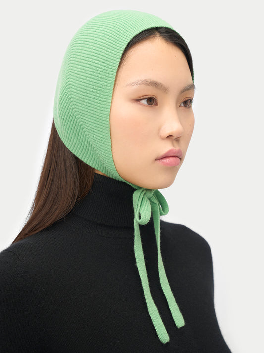 Bonnet bleu vapeur en cachemire femme couleur vert | GOBI Cashmere