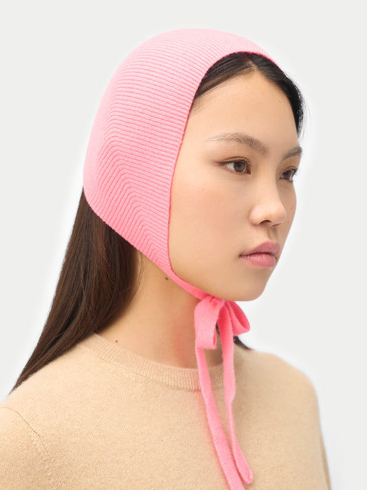 Bonnet bleu vapeur en cachemire femme couleur rose | GOBI Cashmere