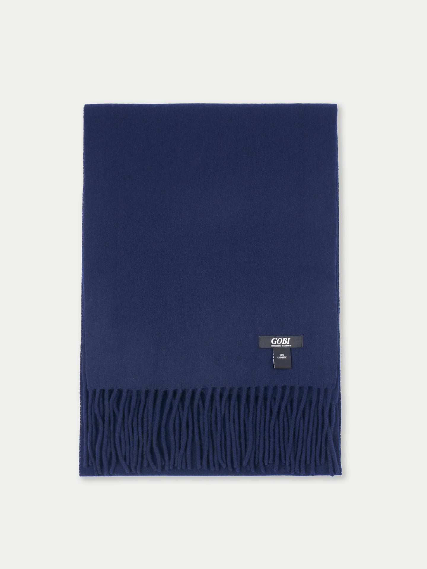 Écharpe avec franges en cachemire pour unisex Navy - Gobi Cashmere