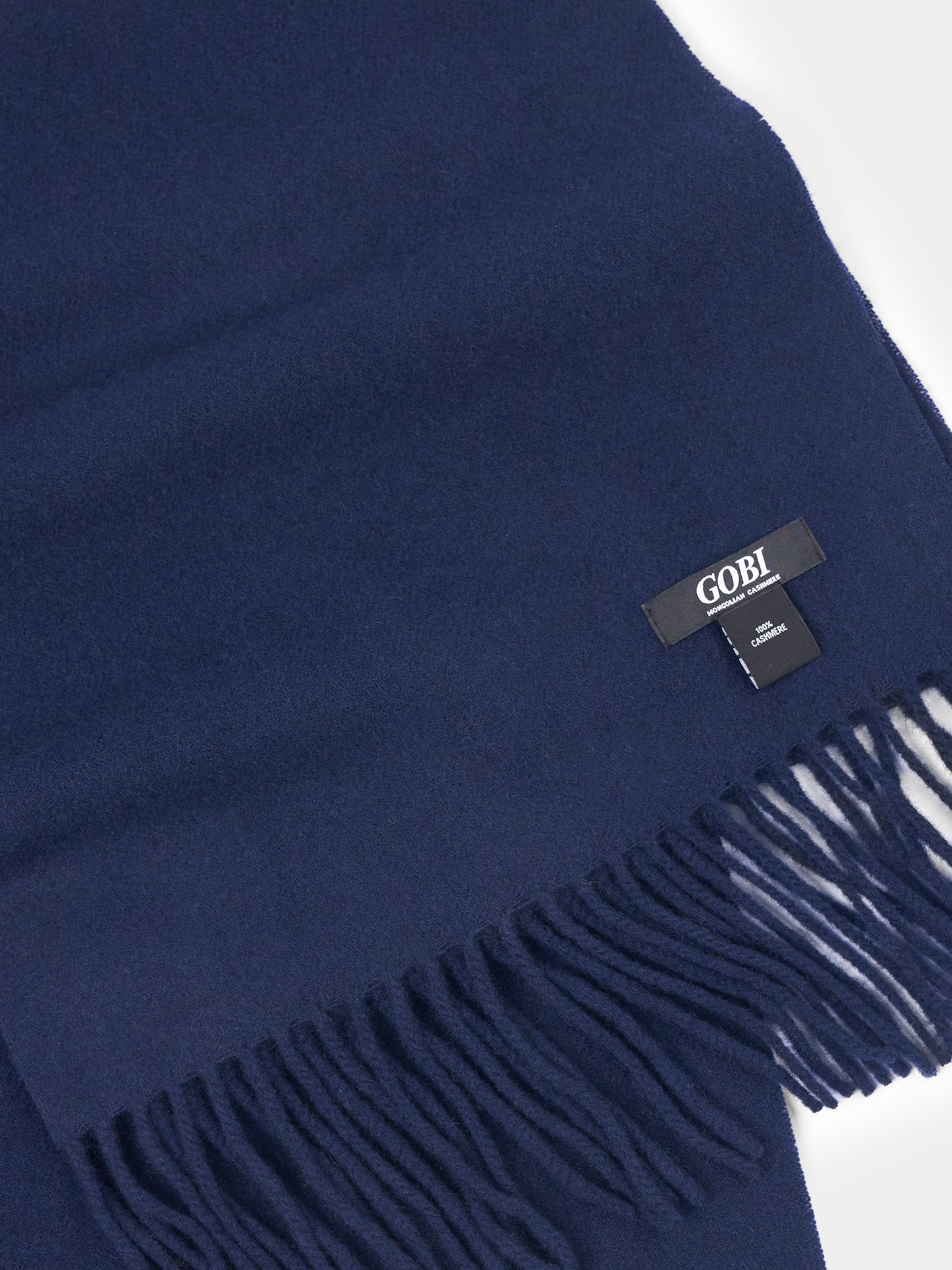 Écharpe avec franges en cachemire pour unisex Navy - Gobi Cashmere