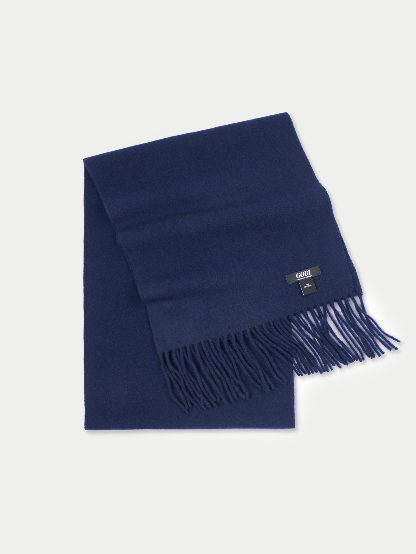 Écharpe avec franges en cachemire pour unisex Navy - Gobi Cashmere