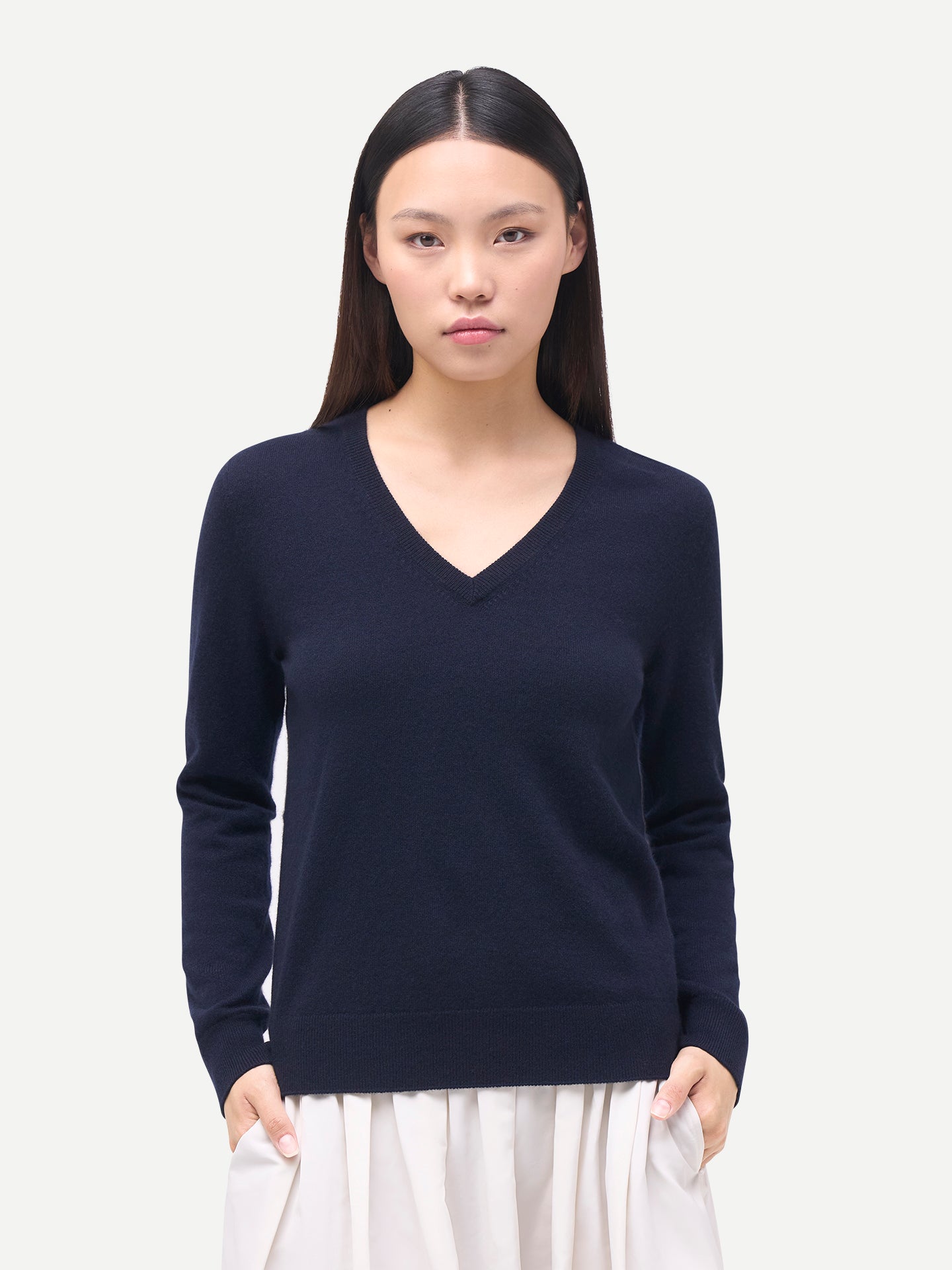 Pull en cachemire pour femme à col en V