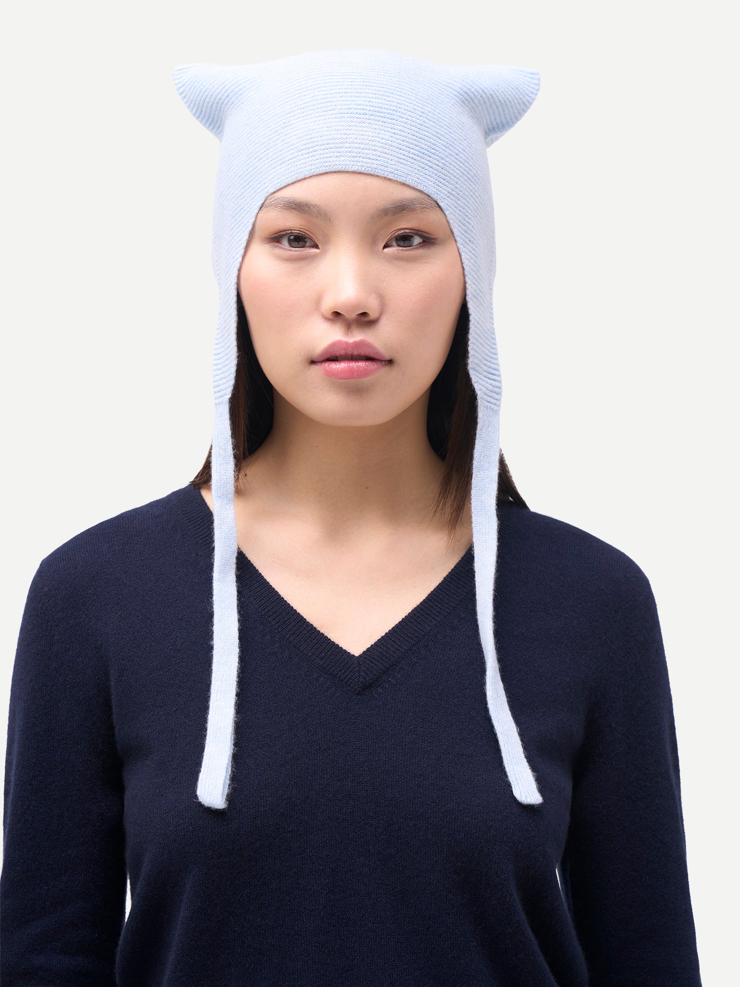Bonnet femme en cachemire 100 % couleur bleu | GOBI Cashmere