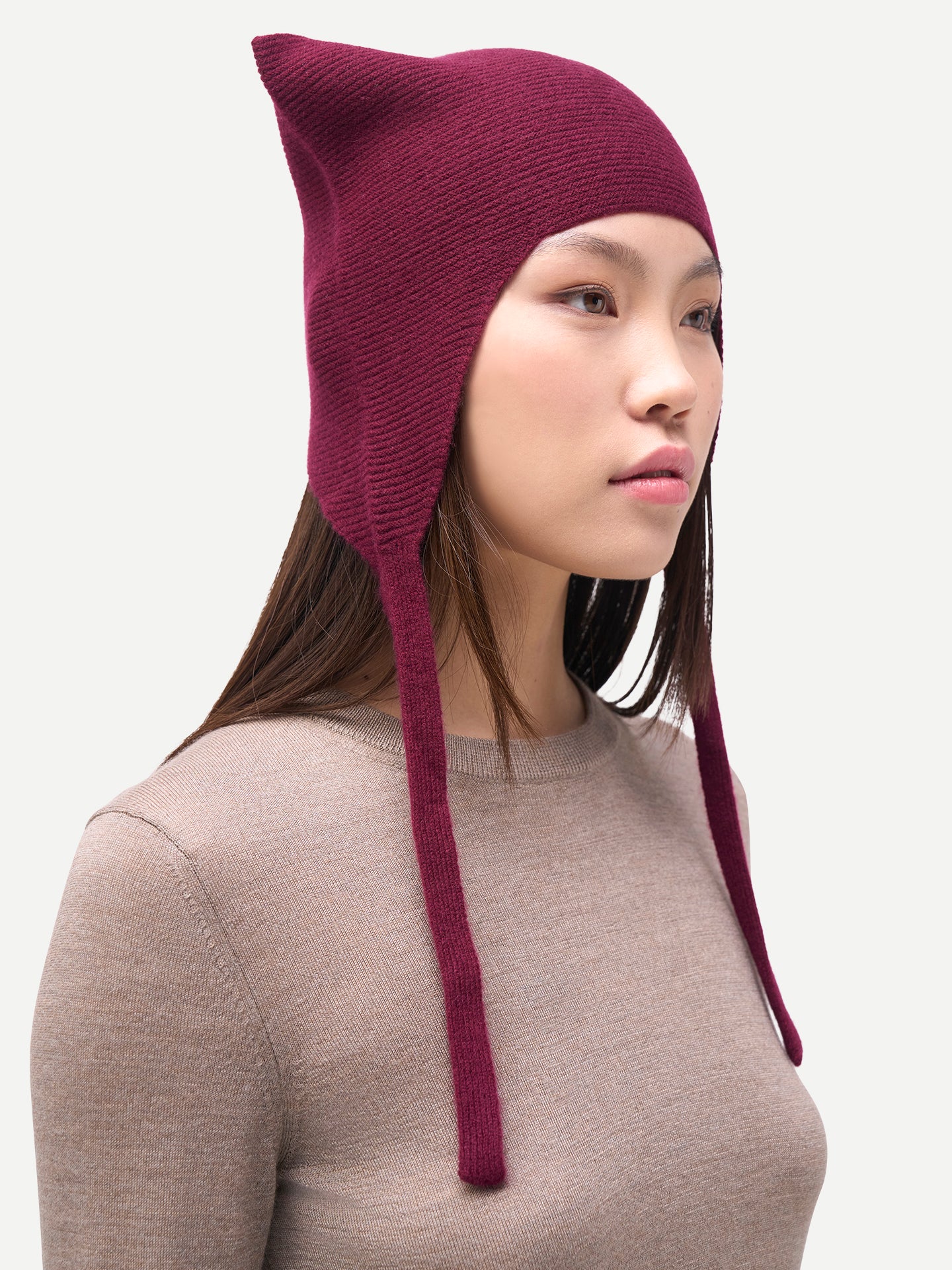 Bonnet femme en cachemire 100 % couleur rouge | GOBI Cashmere