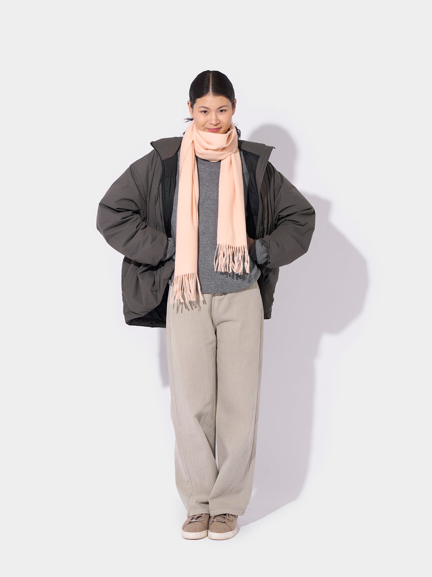 Écharpe avec franges en Cachemire pour unisex Marron - Gobi Cashmere