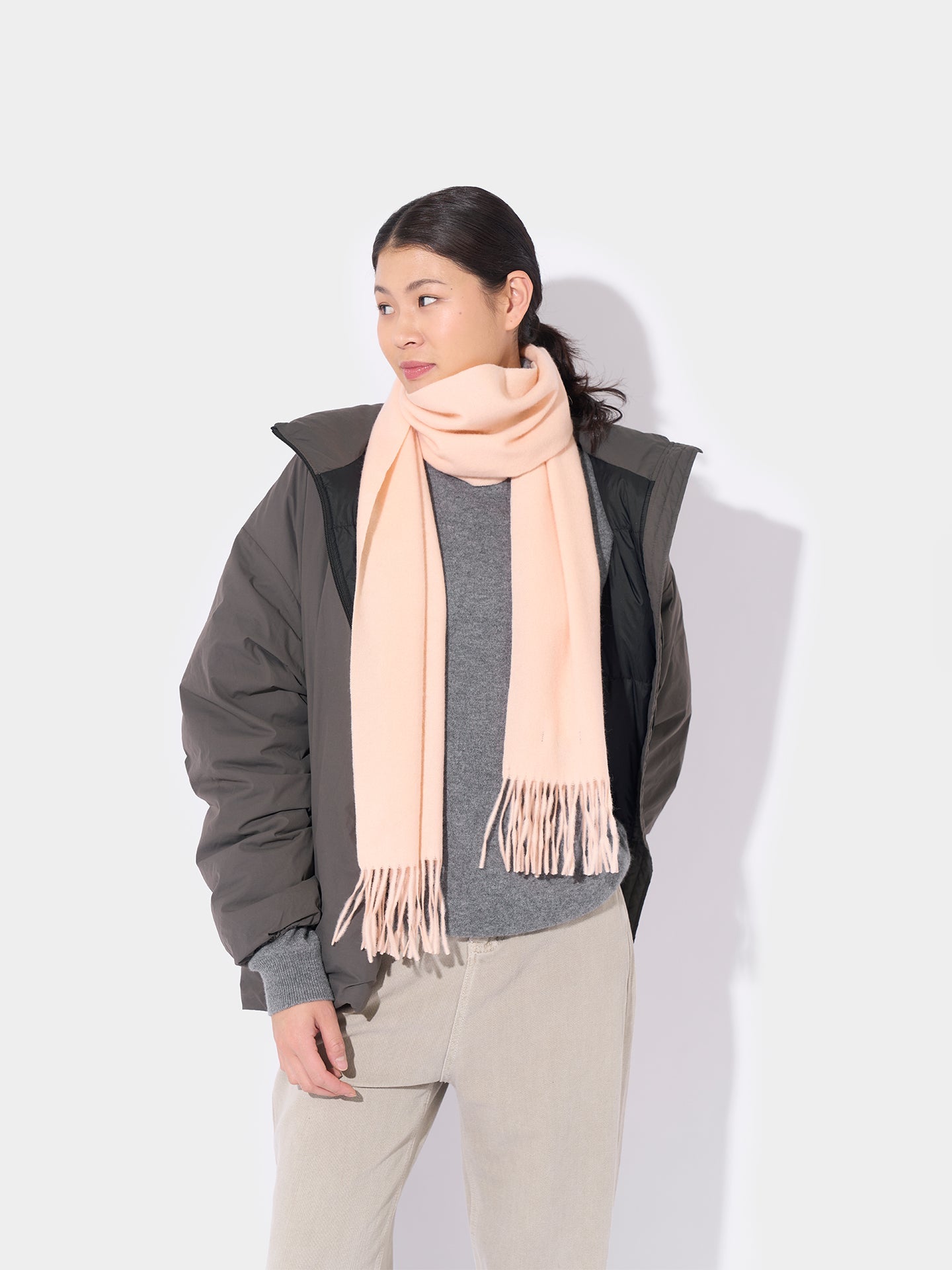 Écharpe avec franges en Cachemire pour unisex Marron - Gobi Cashmere