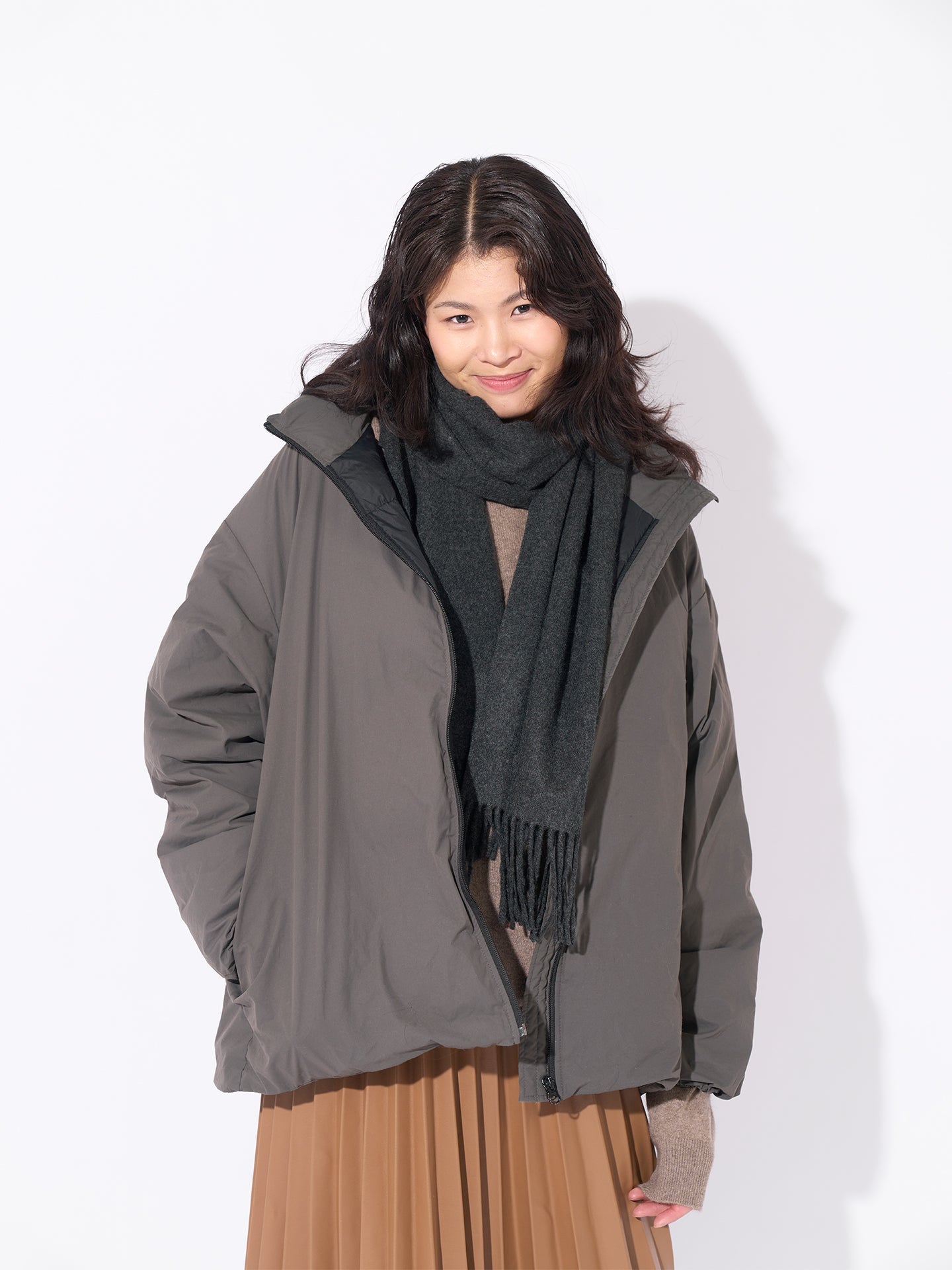 Écharpe avec franges en Cachemire pour unisex Gris - Gobi Cashmere