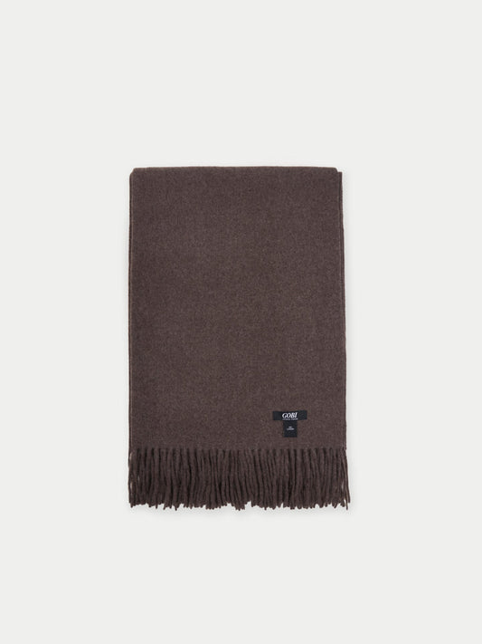 Écharpe avec franges en cachemire pour unisex Taupe - Gobi Cashmere
