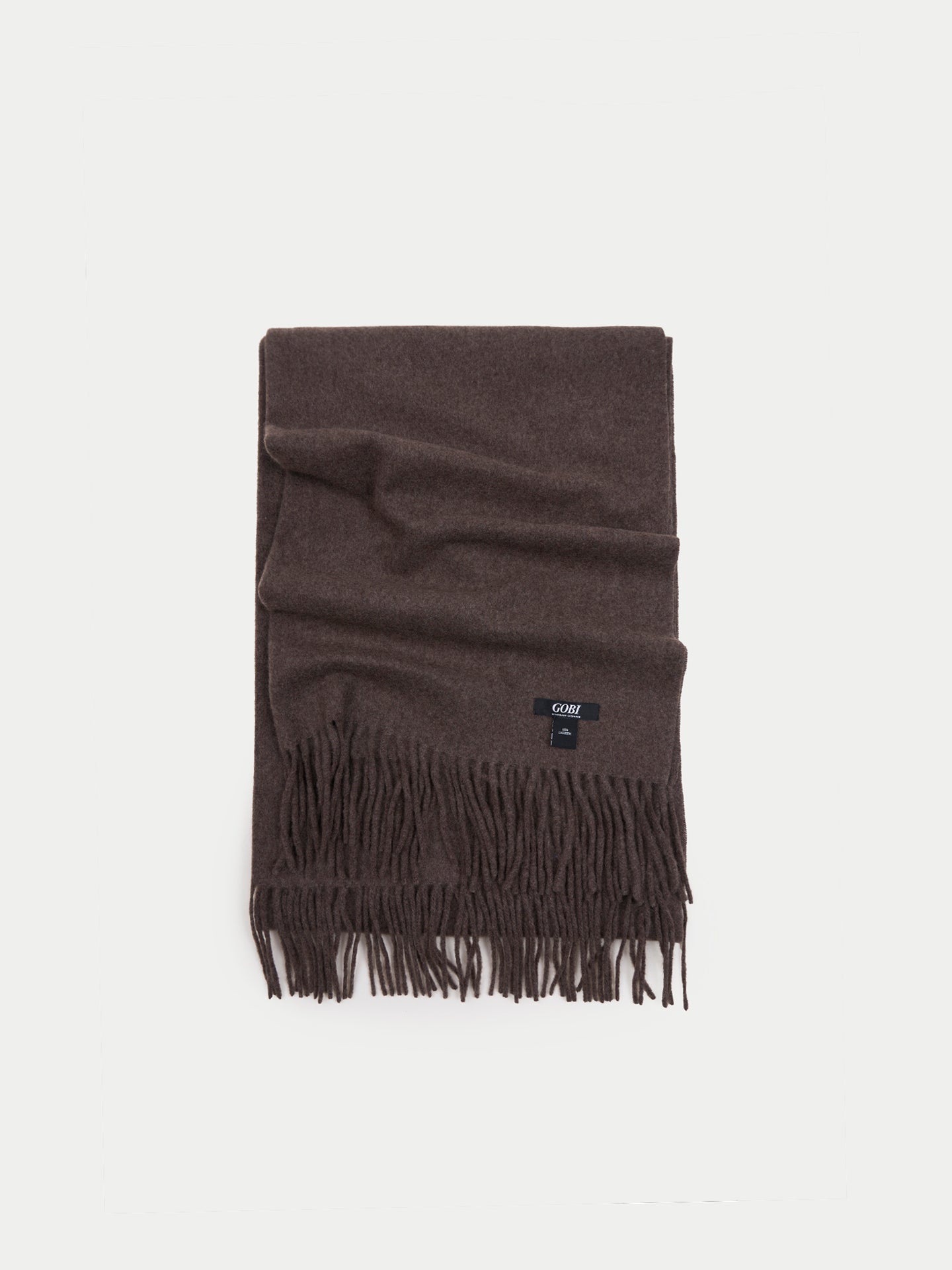 Écharpe avec franges en cachemire pour unisex Taupe - Gobi Cashmere