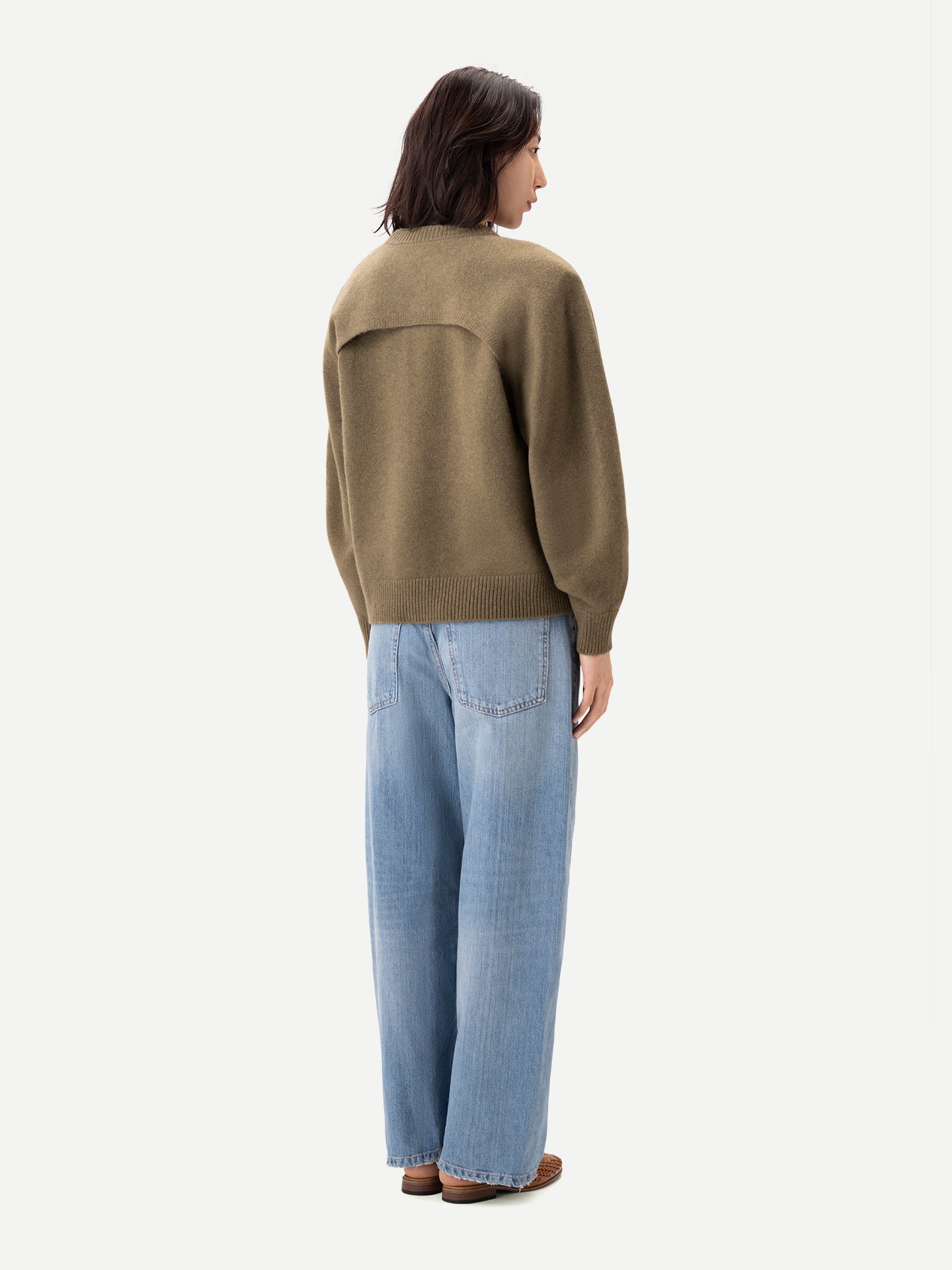 Twin-set femme en cachemire ras-du-cou Couleur Aloe | GOBI Cashmere