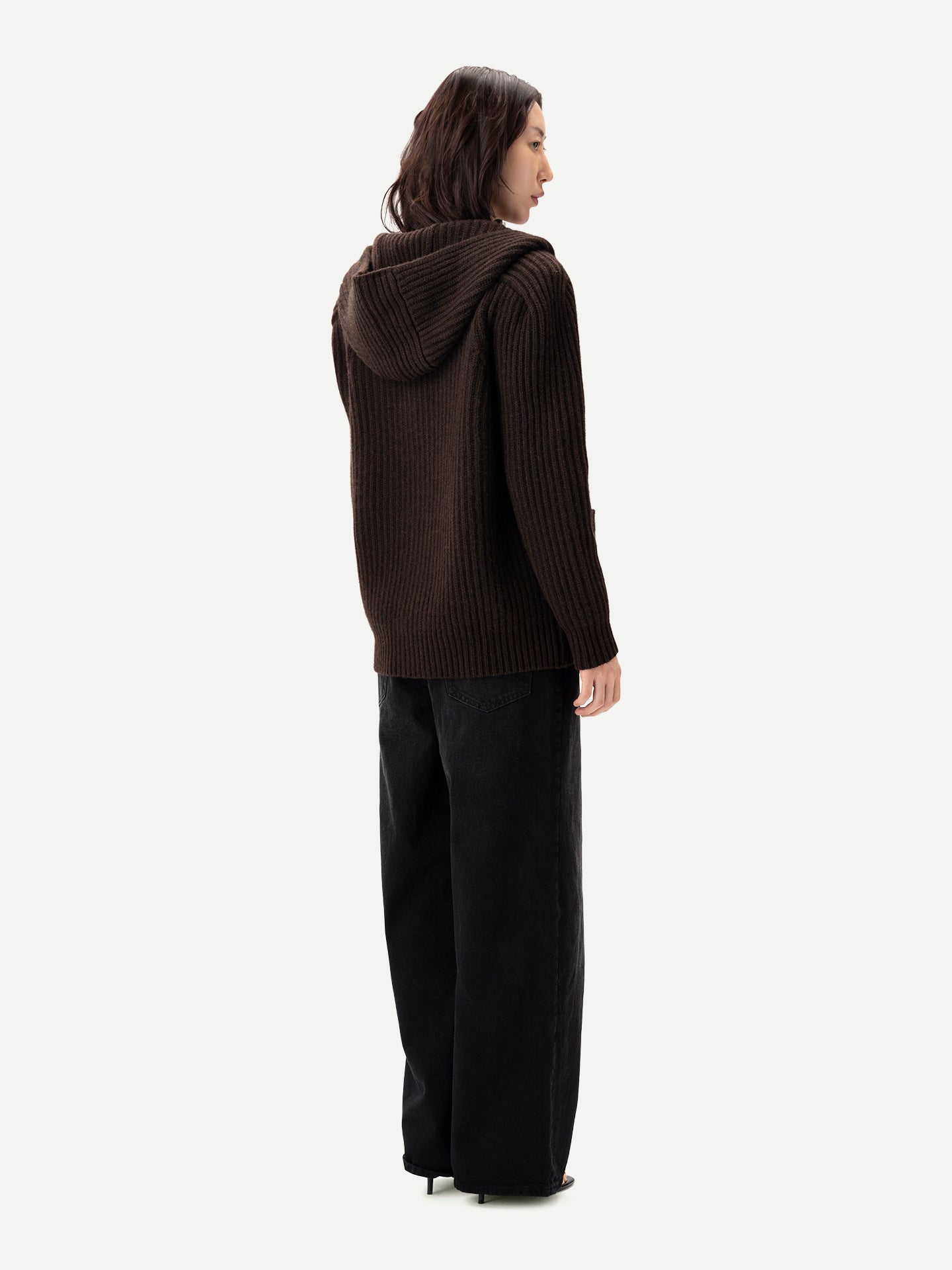 Cardigan en cachemire femme à épaules larges Couleur marron | GOBI
