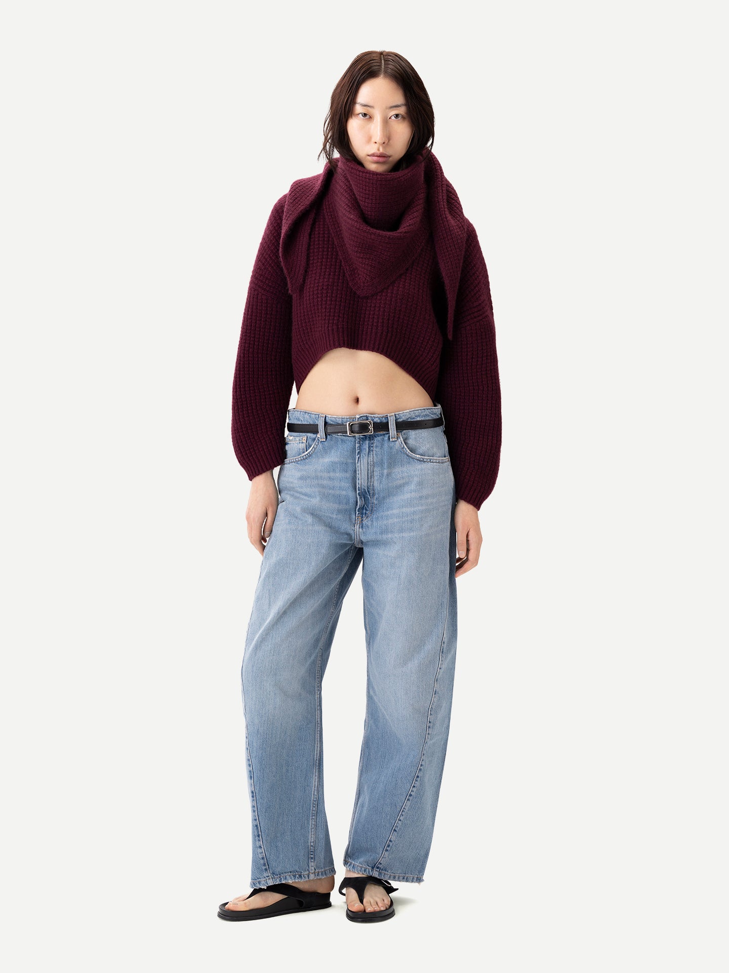 Écharpe-cape en cachemire unisexe couleur rouge | GOBI Cashmere