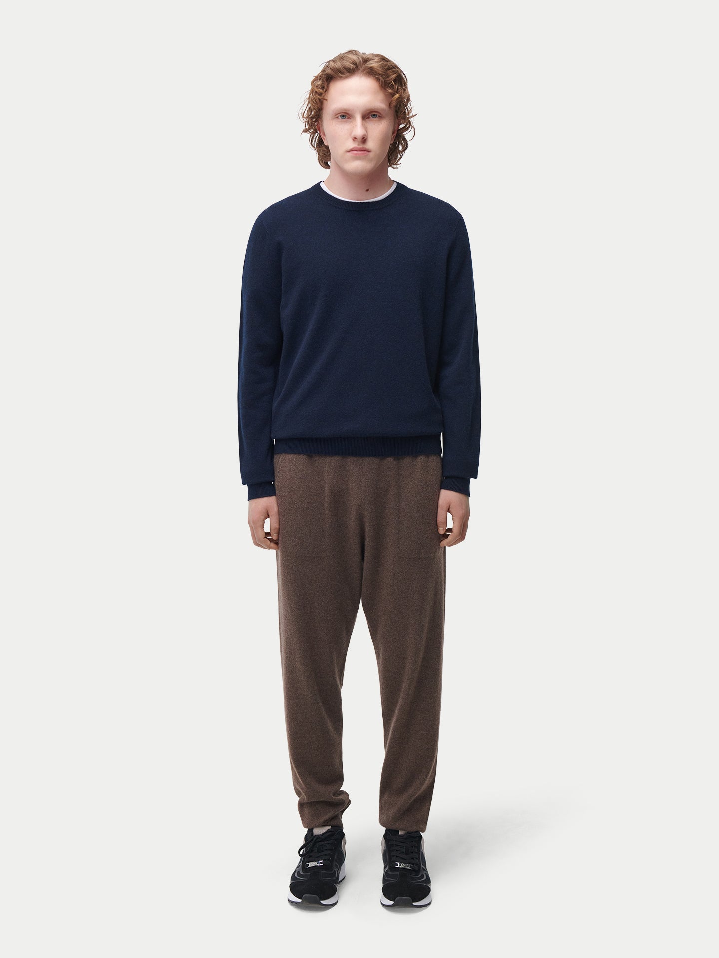 Pull col rond en cachemire pour hommes