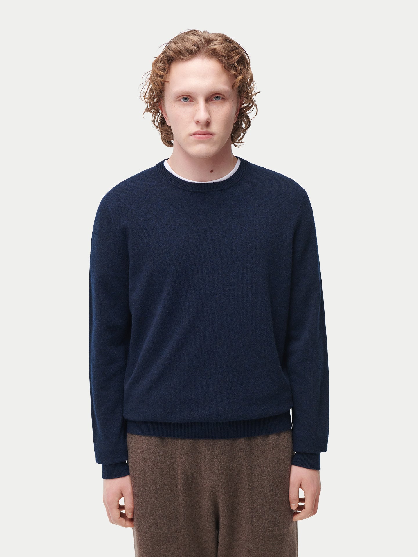 Pull col rond en cachemire pour hommes