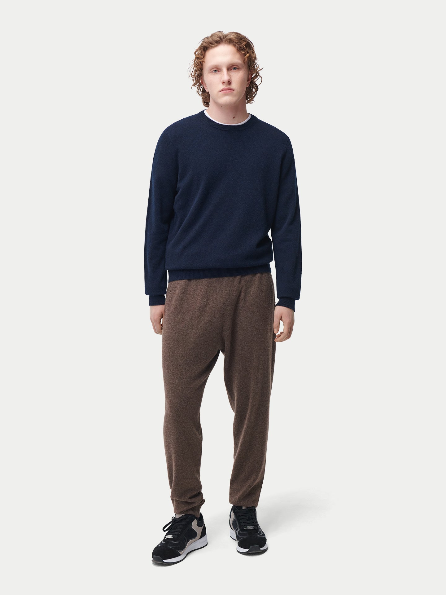 Pull col rond en cachemire pour hommes