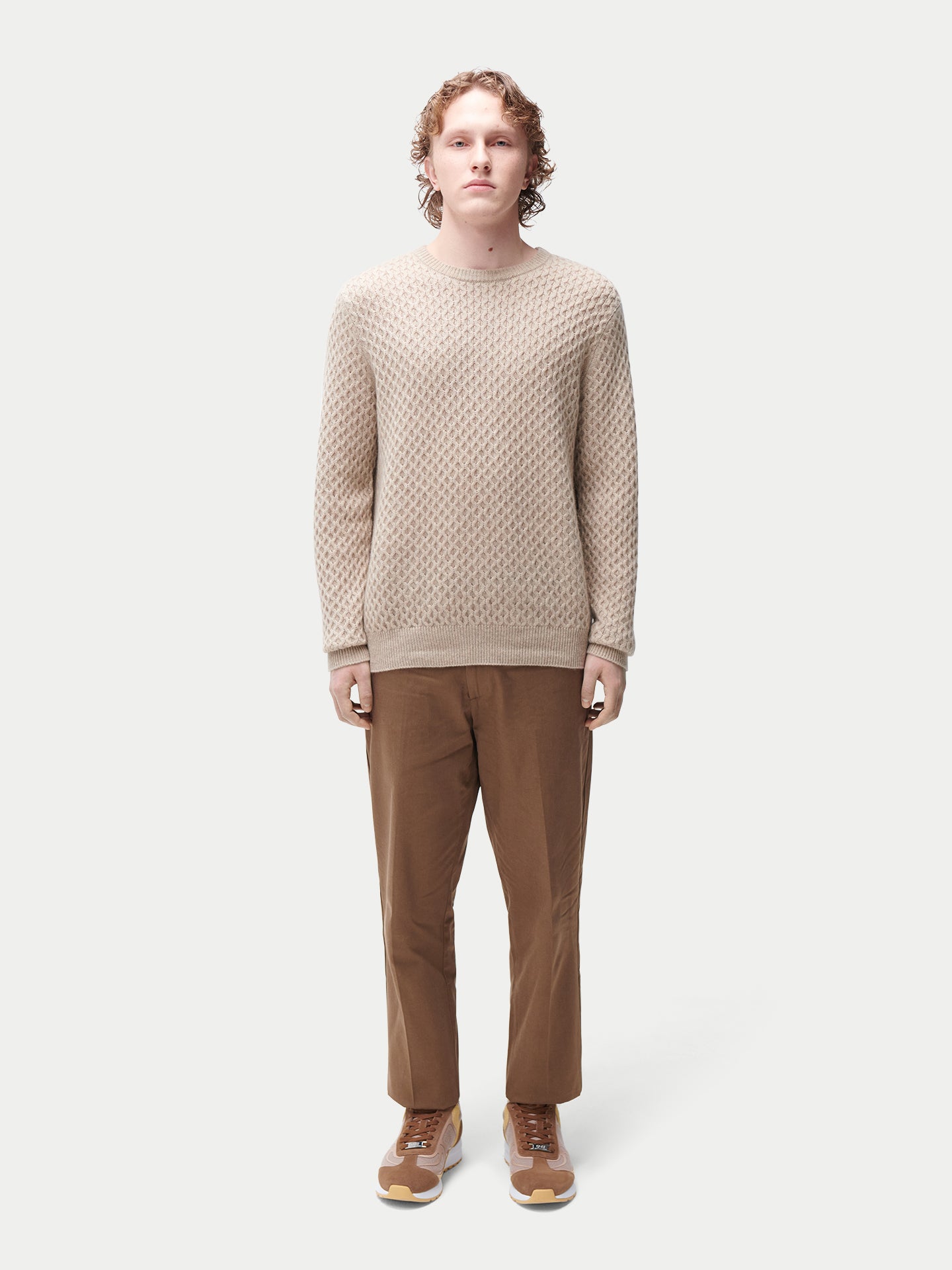 Pull en cachemire à maille torsadée