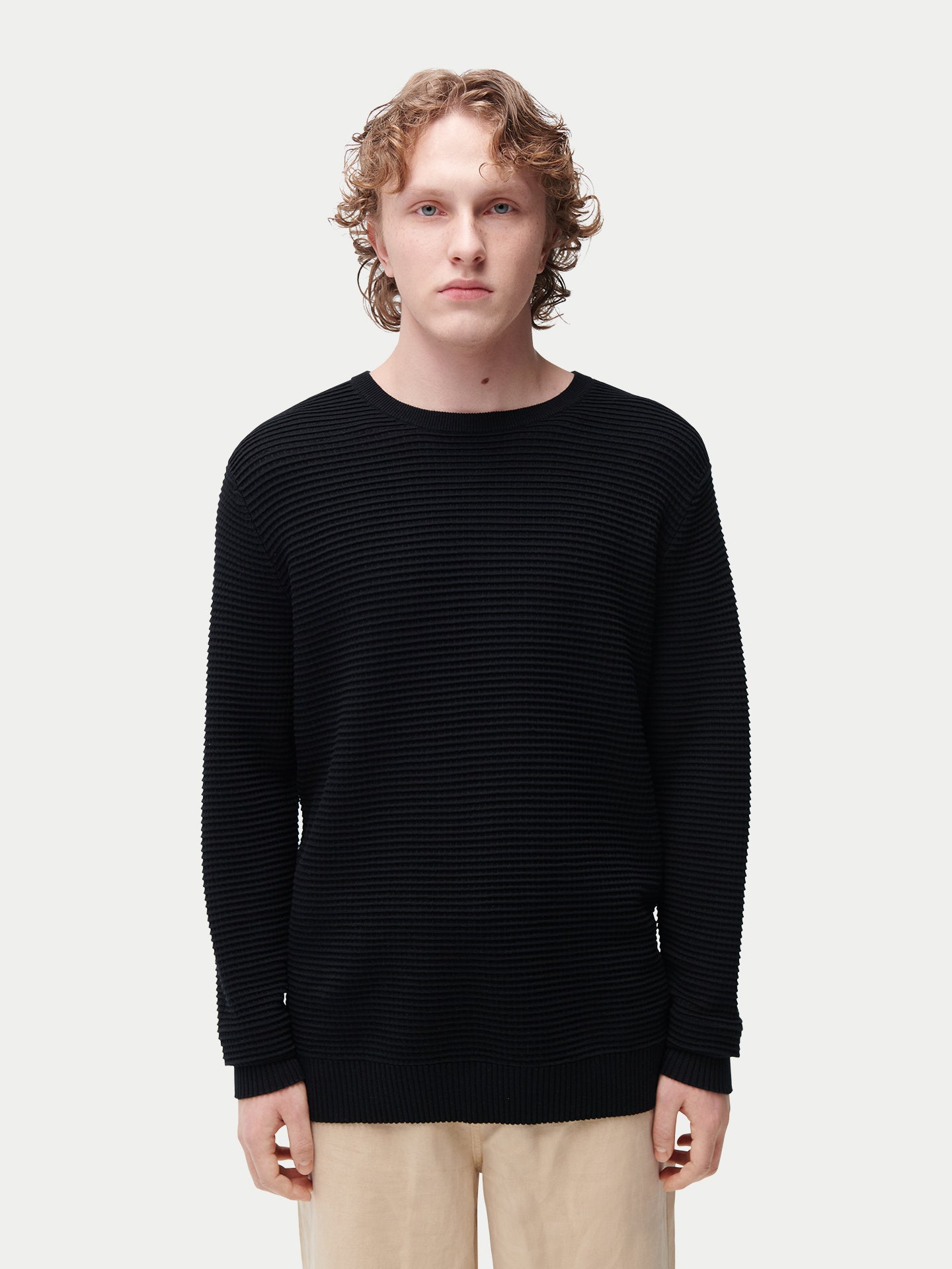 Chemise à mailles texturées en cachemire de soie