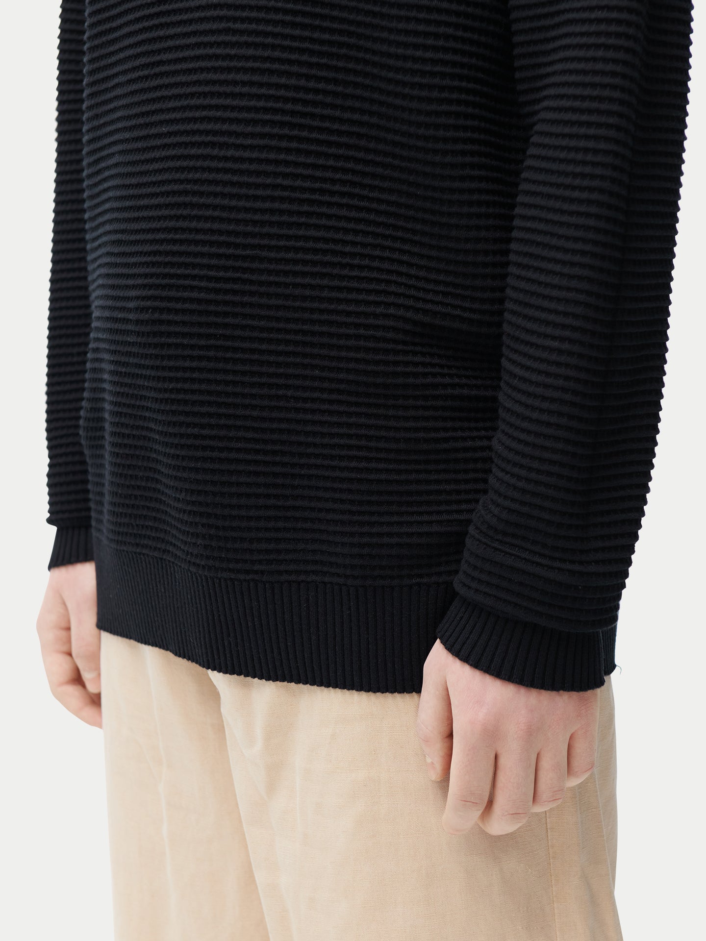 Chemise à mailles texturées en cachemire de soie