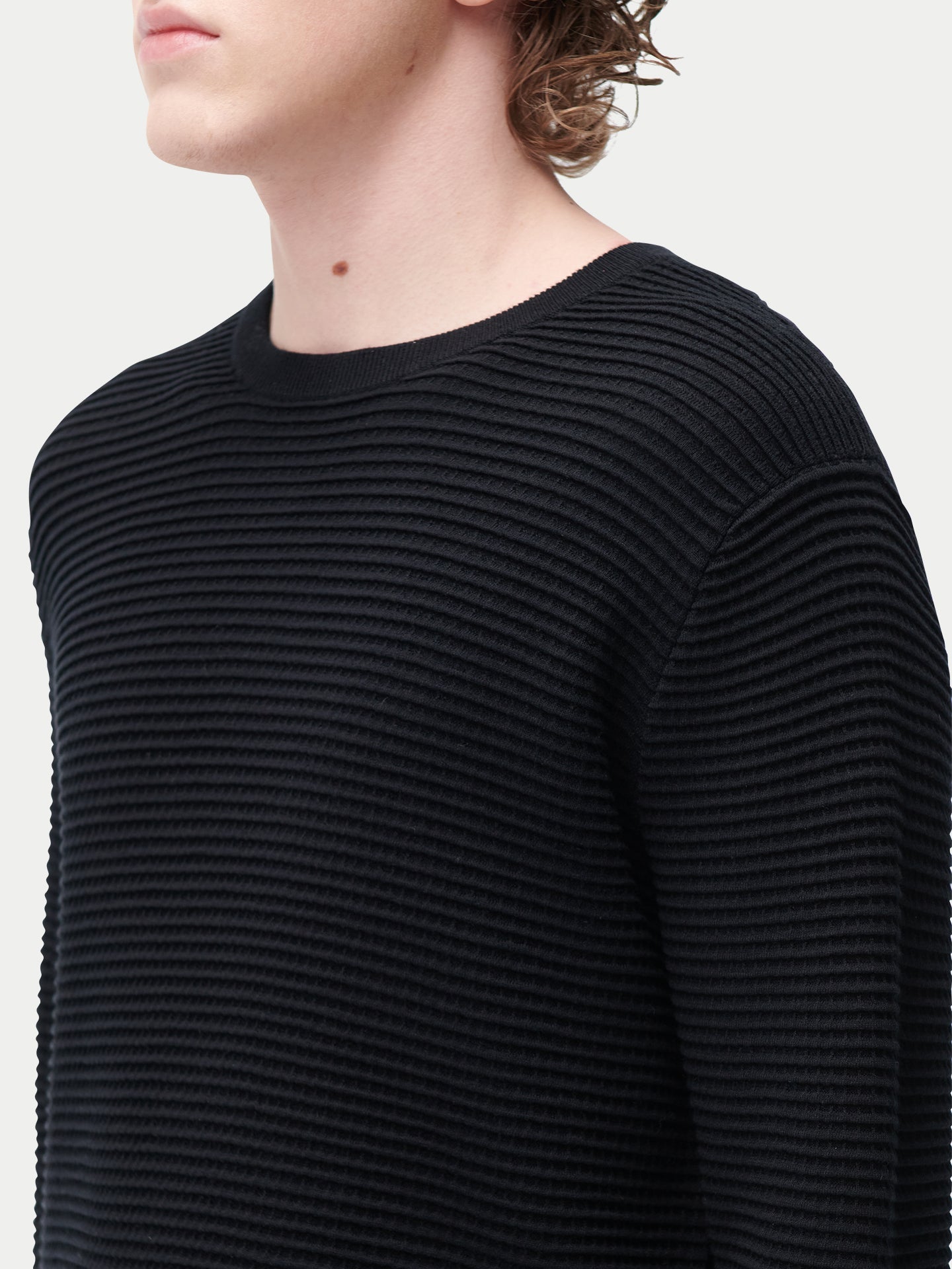 Chemise à mailles texturées en cachemire de soie