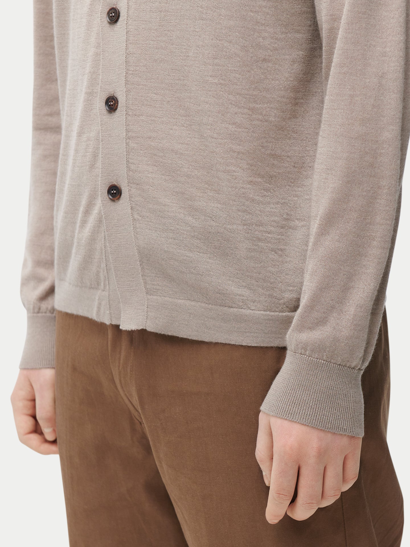 Cardigan à col roulé en cachemire et soie