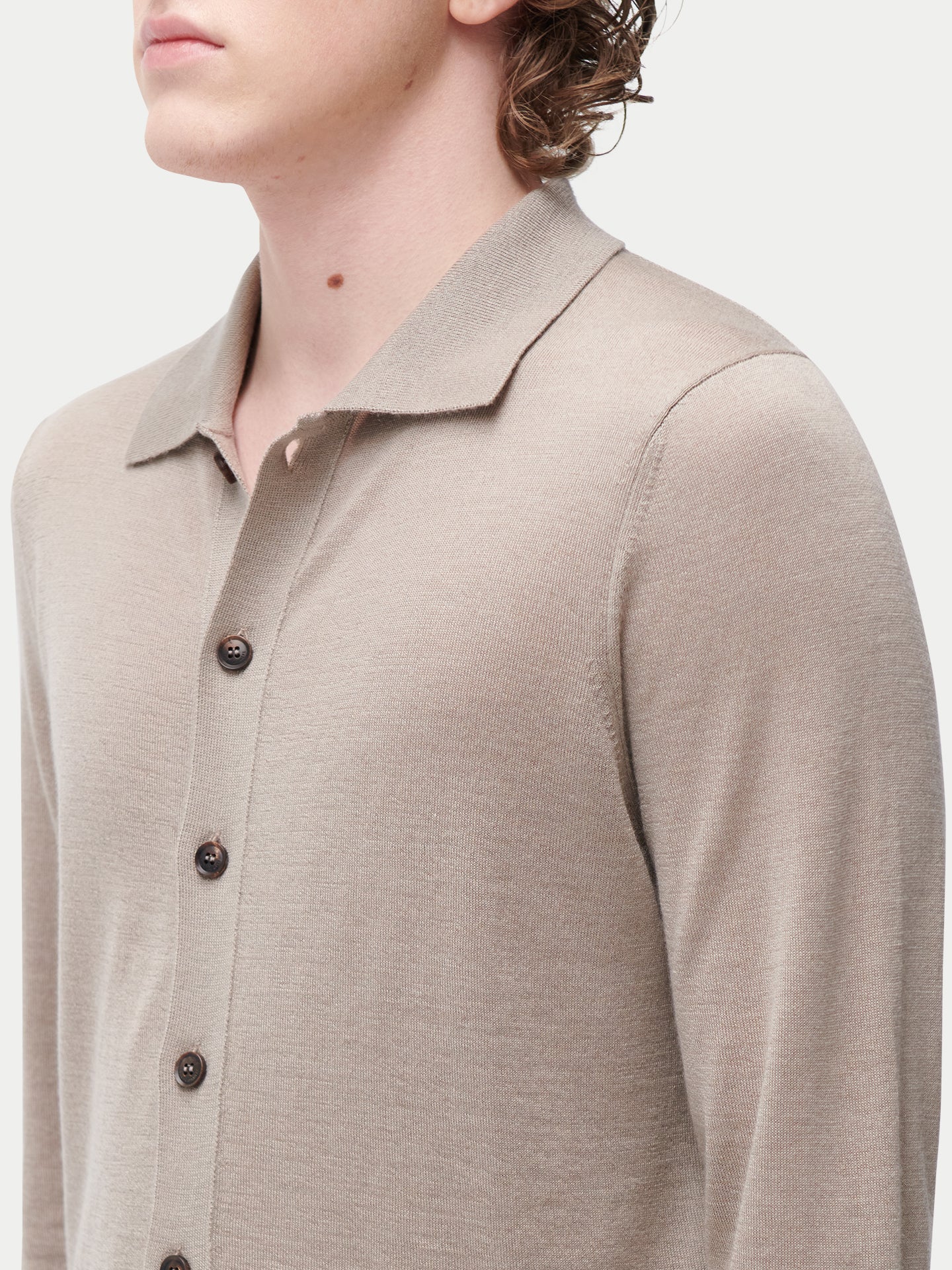 Cardigan à col roulé en cachemire et soie