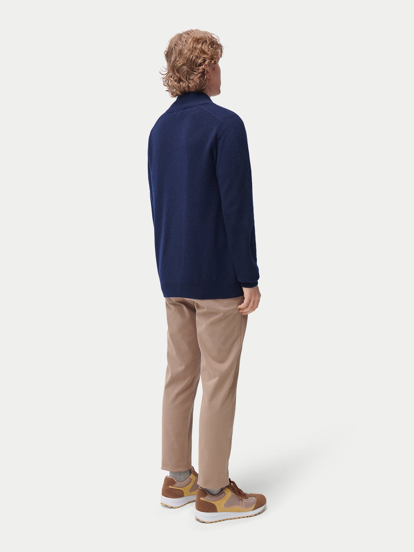 Cardigan en cachemire zippé à col montant