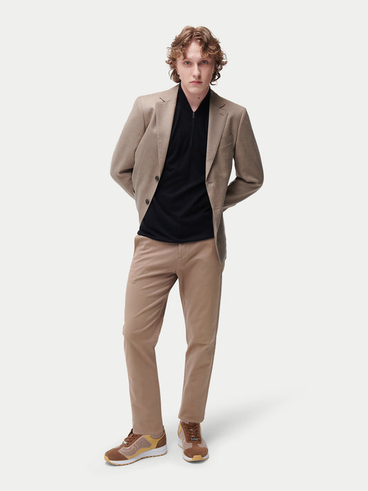 Organic Colour Men's single-breasted cashmere blazer Taupe - Gobi Cashmere