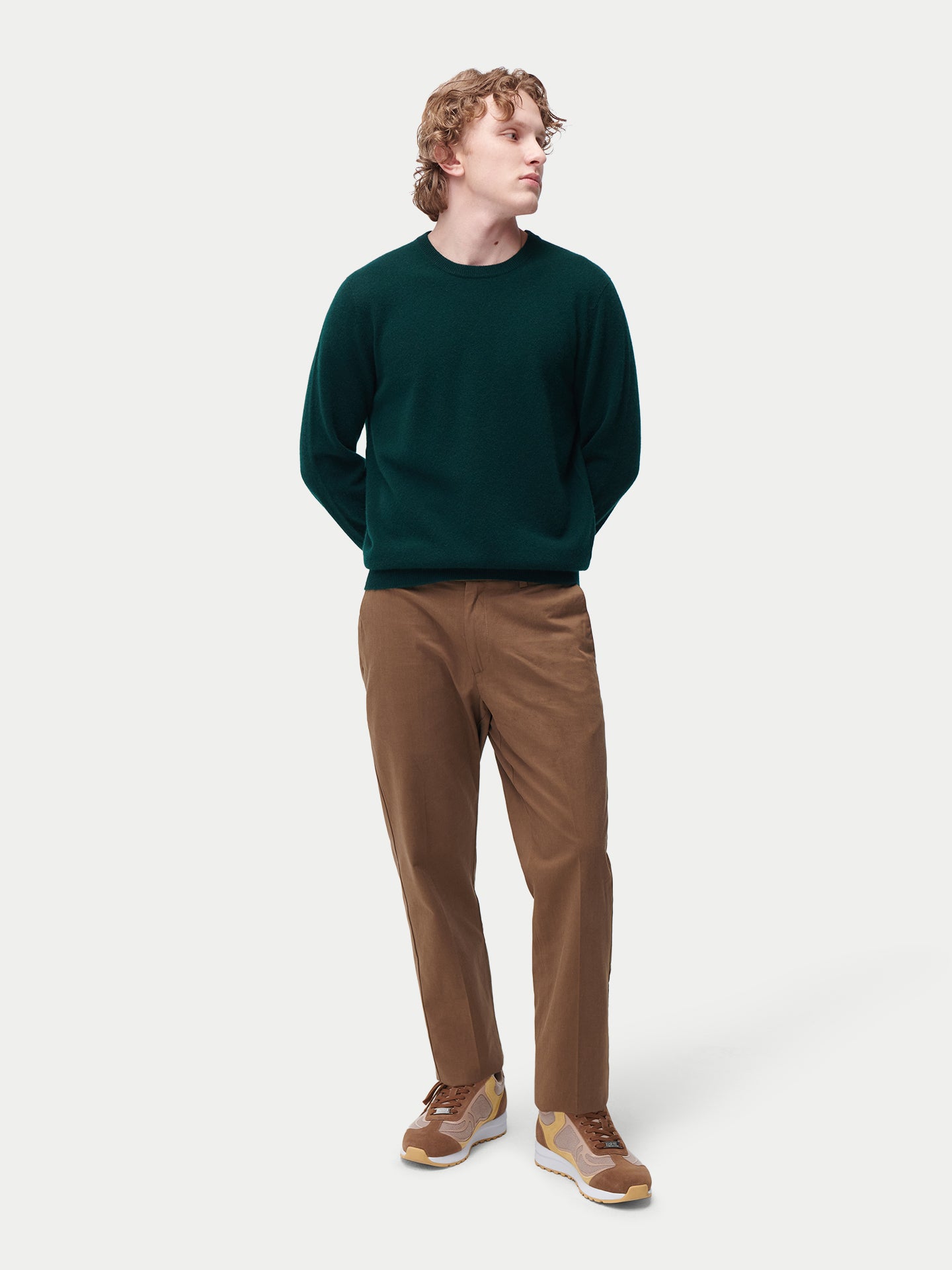 Pull col rond en cachemire pour hommes