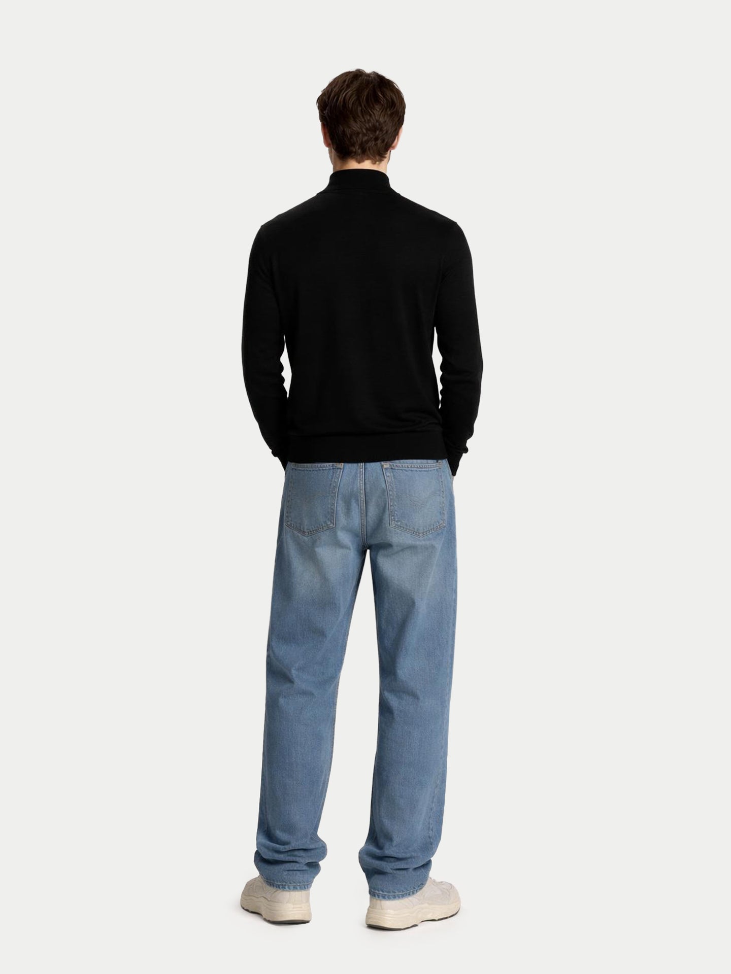 Pull homme en cachemire et soie à col montant