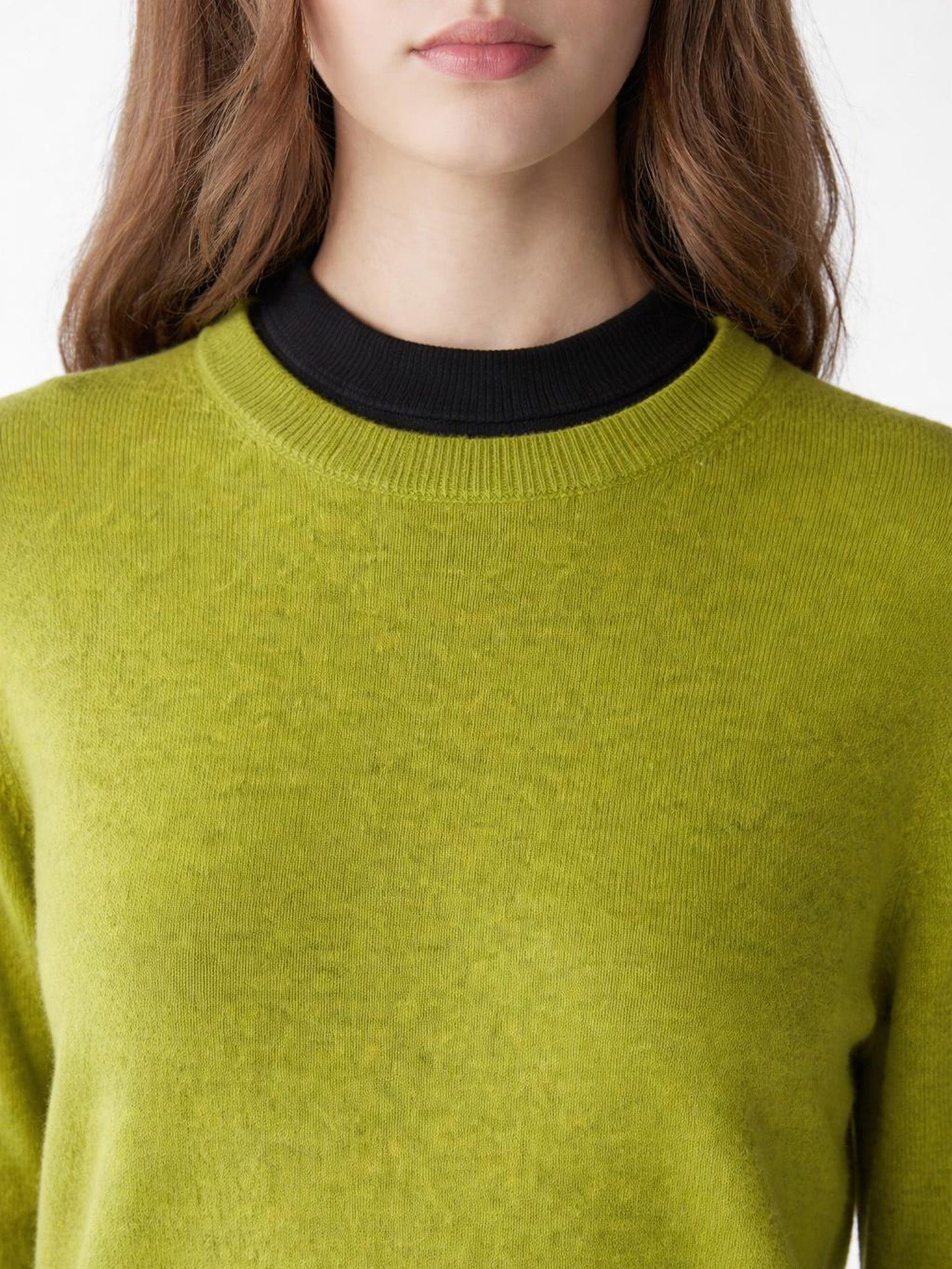 Pull col rond en cachemire Essential pour femmes éPinard Vert - Gobi Cashmere