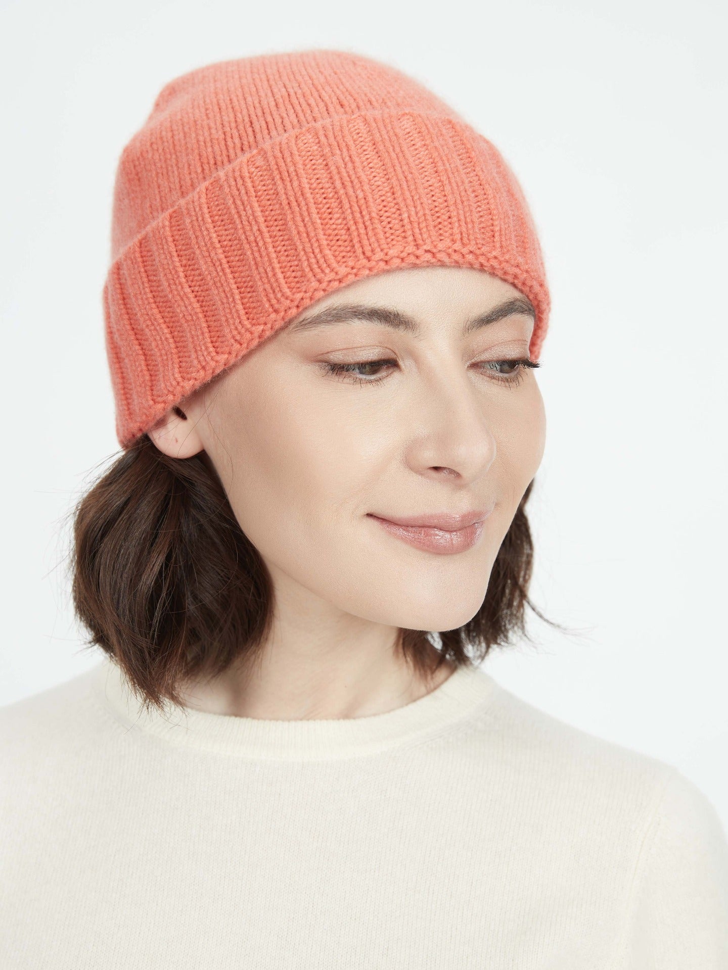 Bonnet en tricot côtelé pour  femme , couleur Jaune - Gobi Cashmere