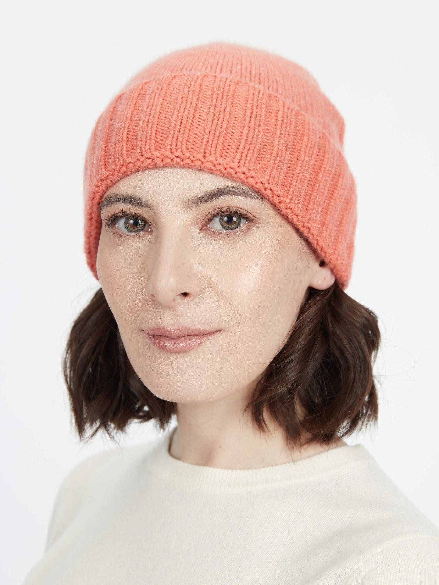 Bonnet en tricot côtelé pour  femme , couleur Jaune - Gobi Cashmere