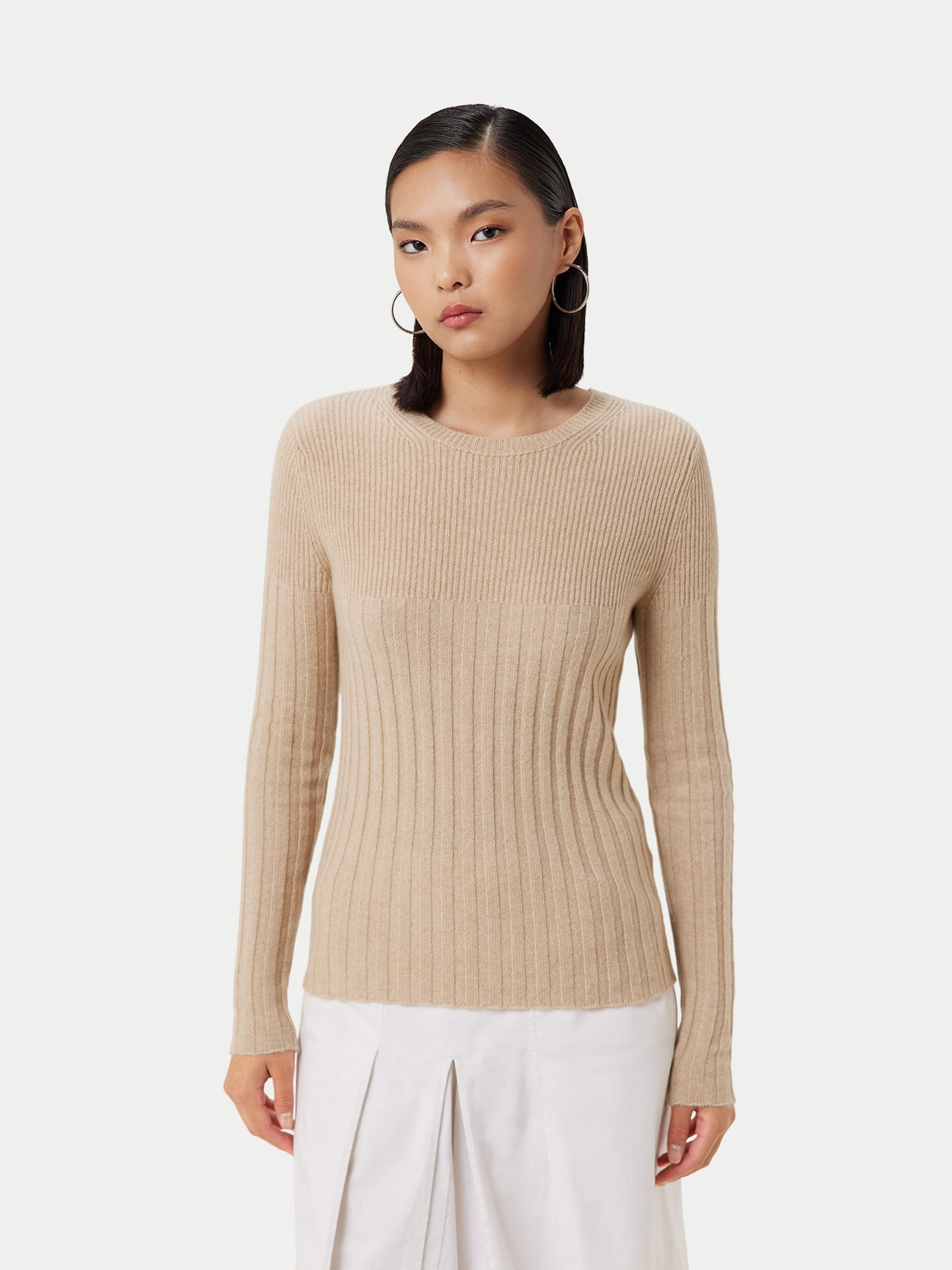 Pull col rond en cachemire Taupe - Gobi Cashmere