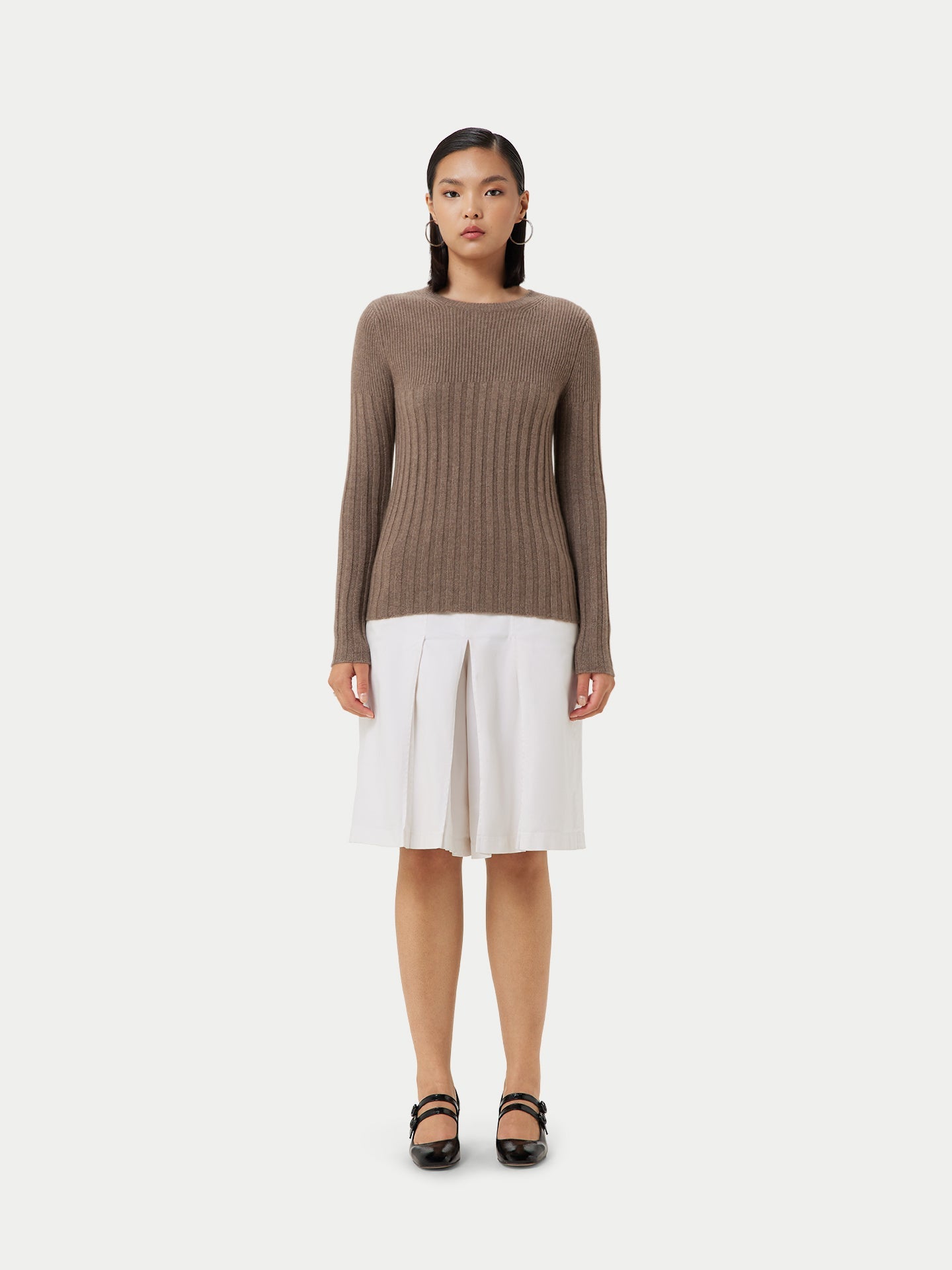 Pull col rond en cachemire Taupe - Gobi Cashmere