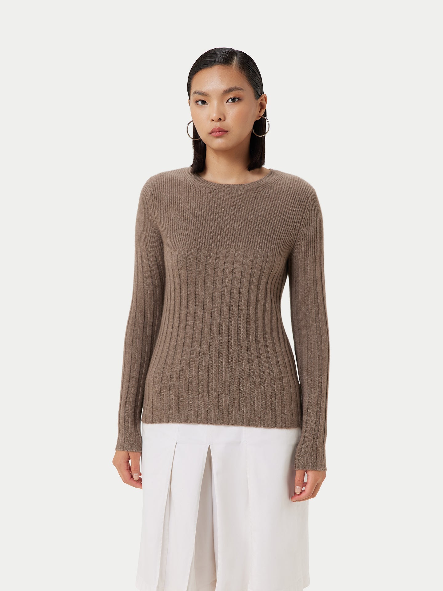 Pull col rond en cachemire Taupe - Gobi Cashmere